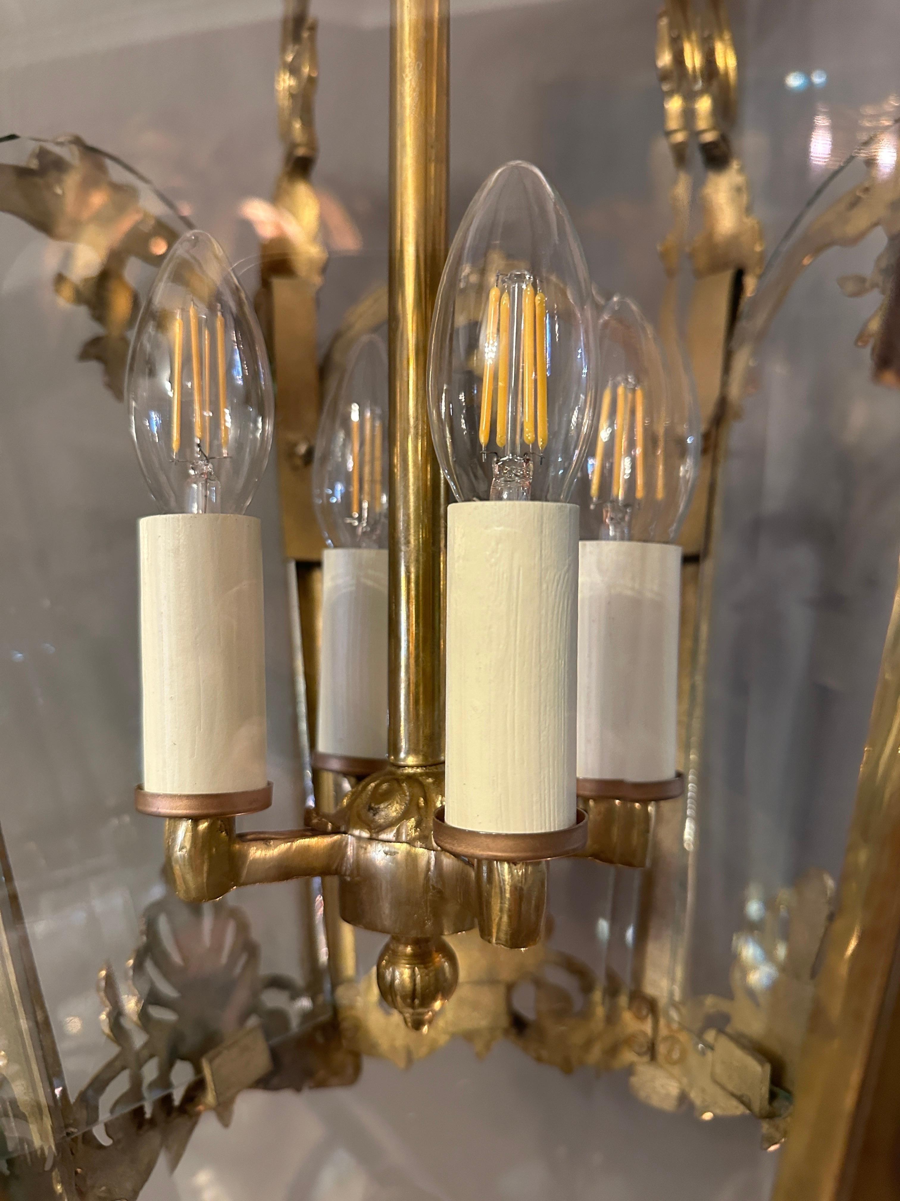 Ancienne lanterne rococo française de style Louis XV en bronze doré  en vente 9