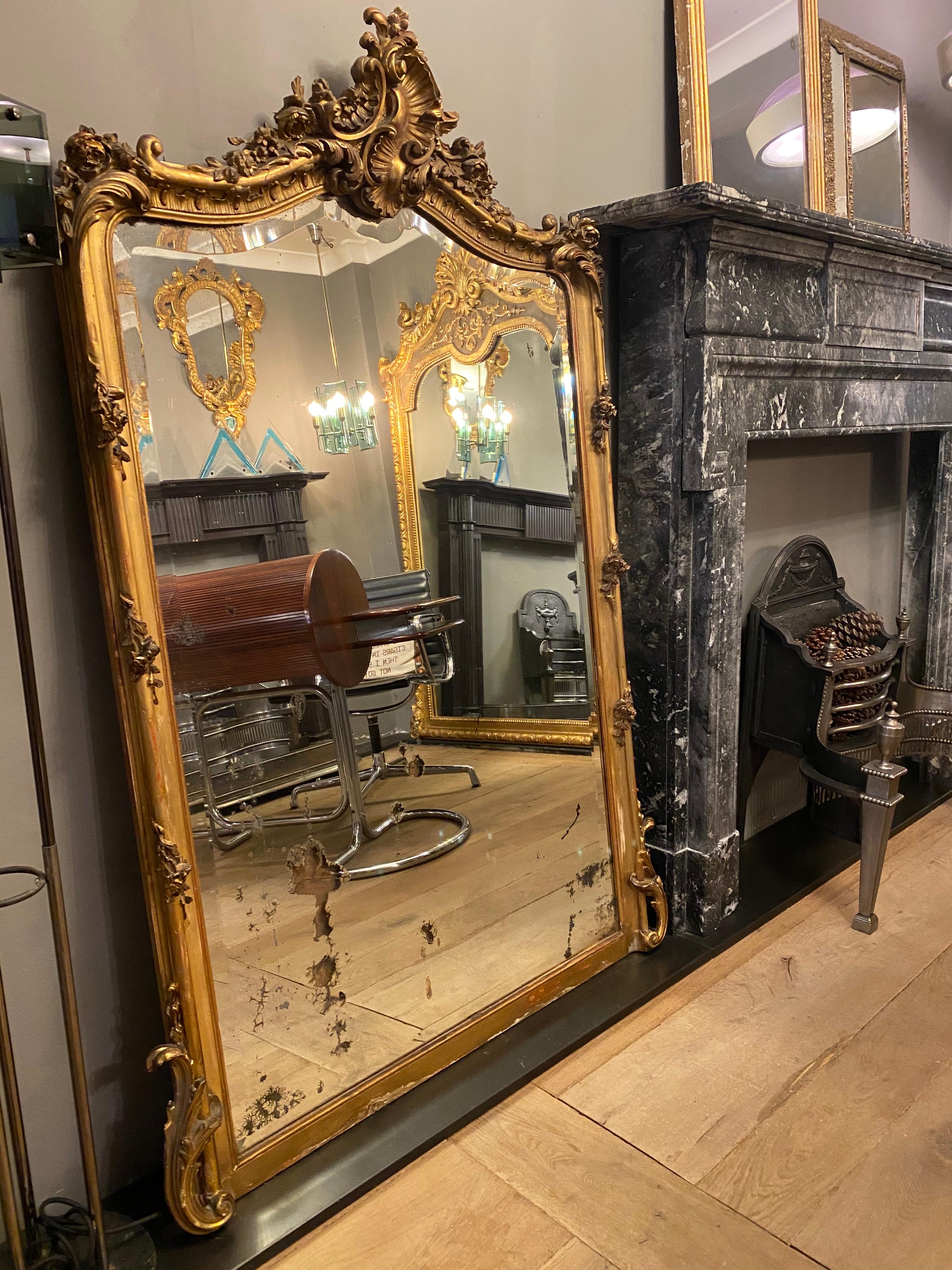 Antique French Gold Gilt Mirror 4