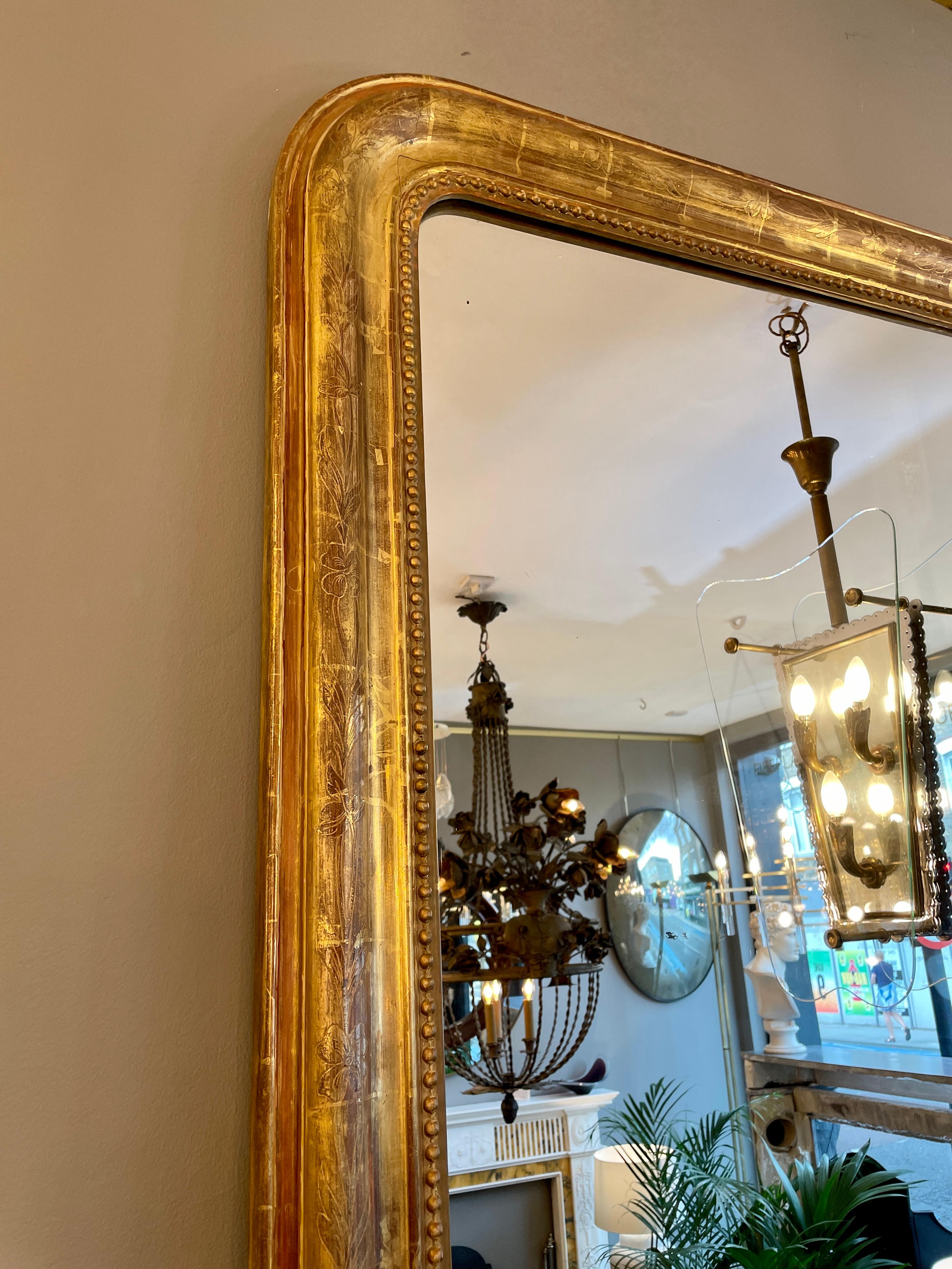 Louis Philippe An Antique French Gold Gilt Mirror 