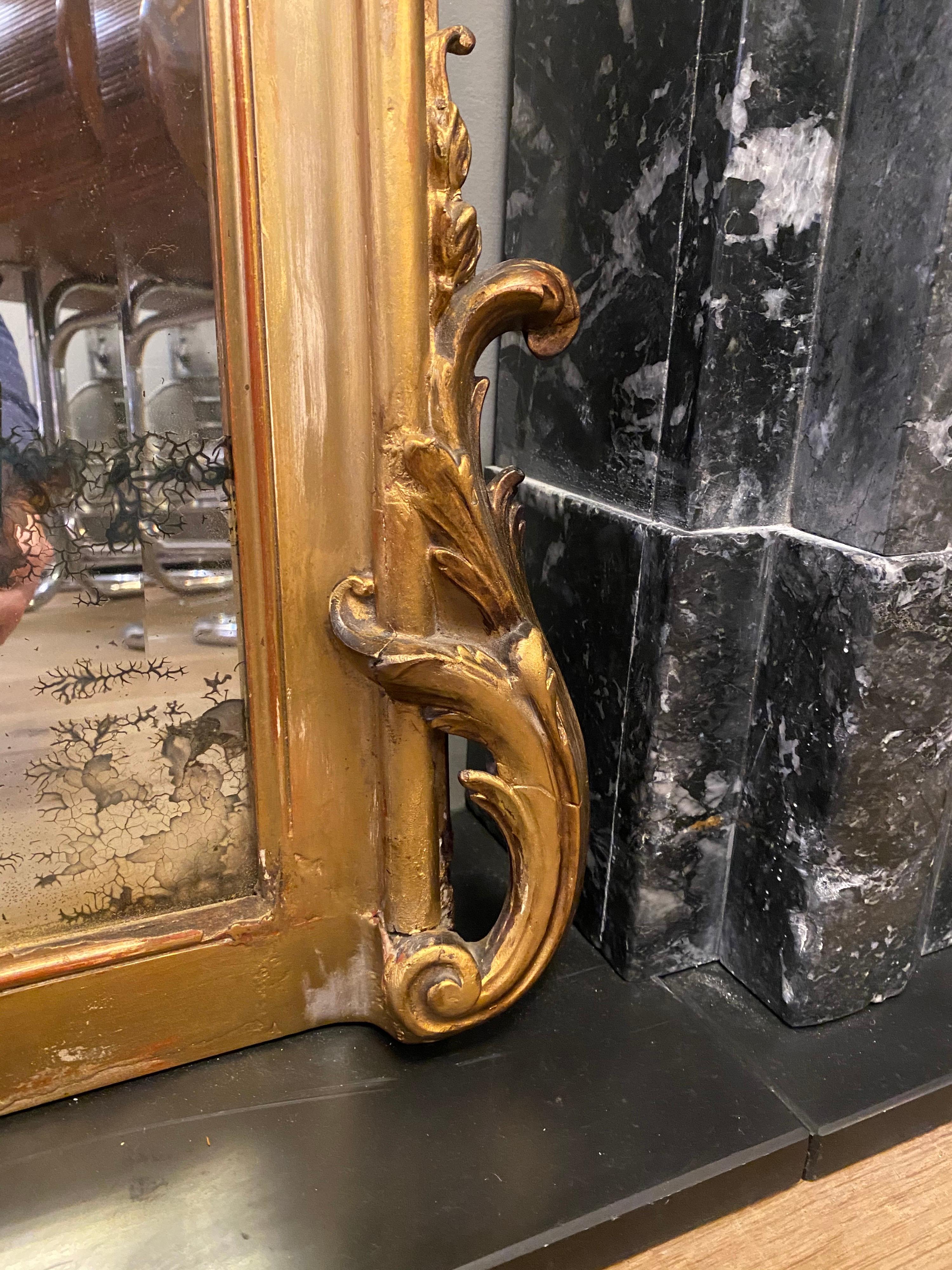 19th Century Antique French Gold Gilt Mirror