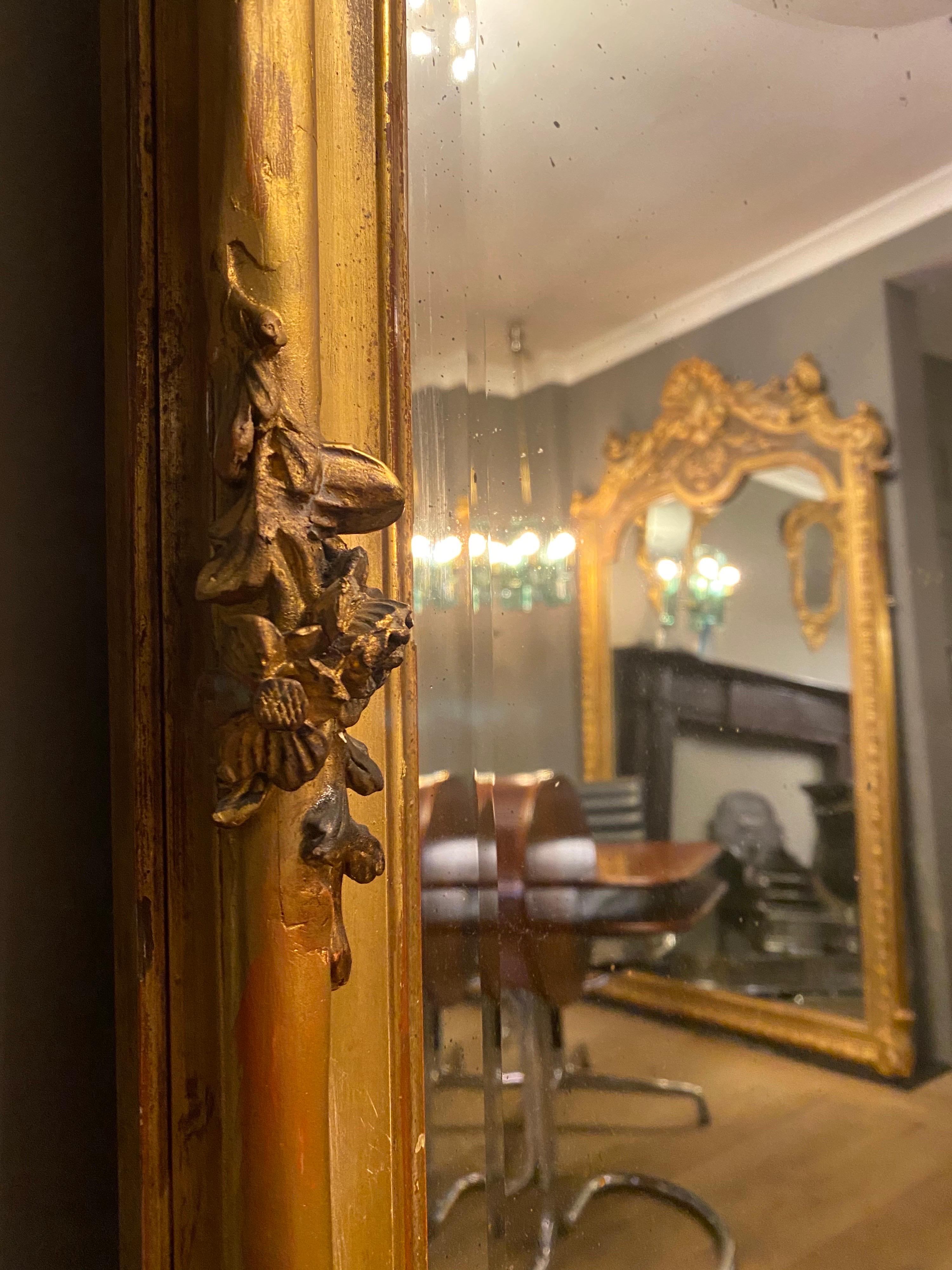 Antique French Gold Gilt Mirror 1