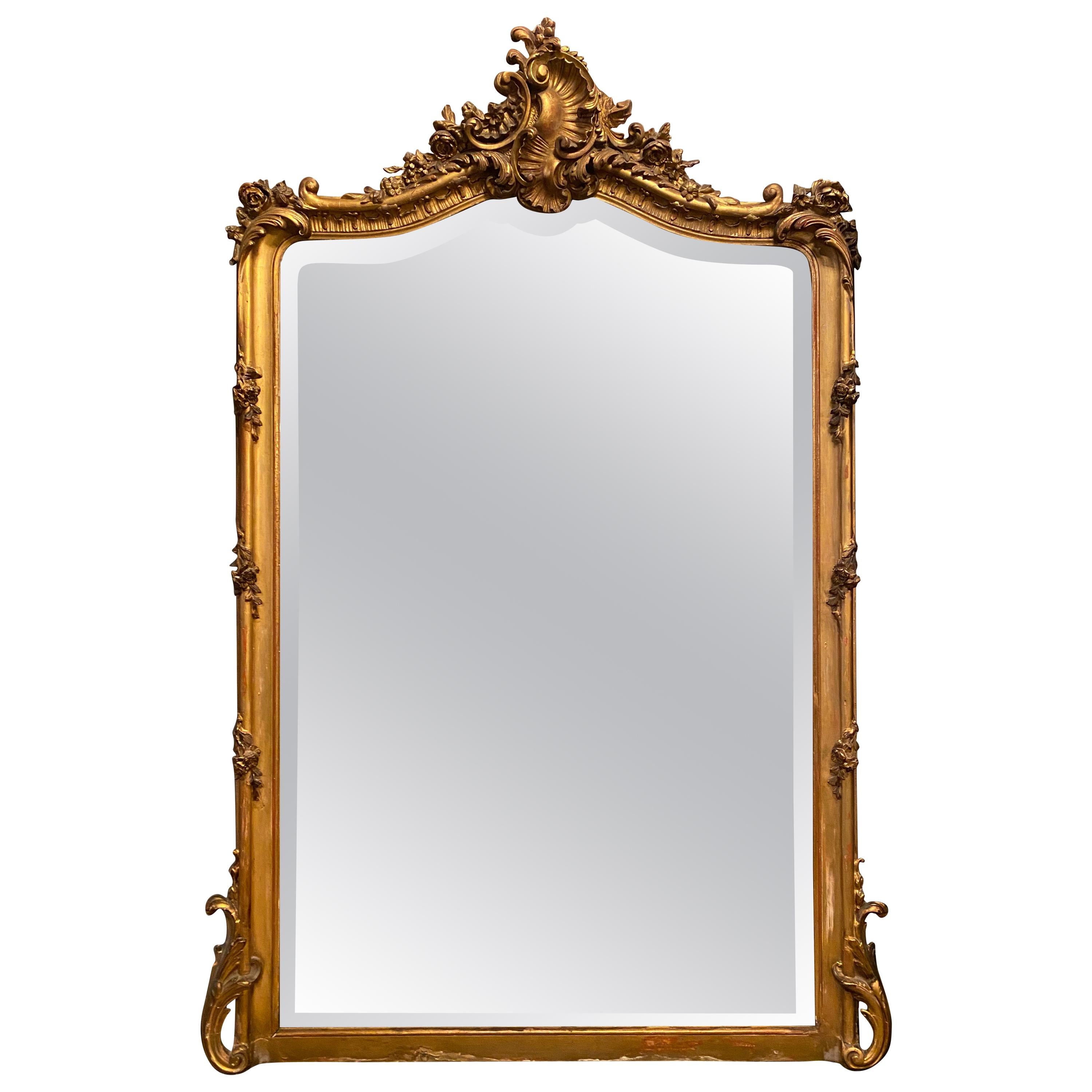 Antique French Gold Gilt Mirror