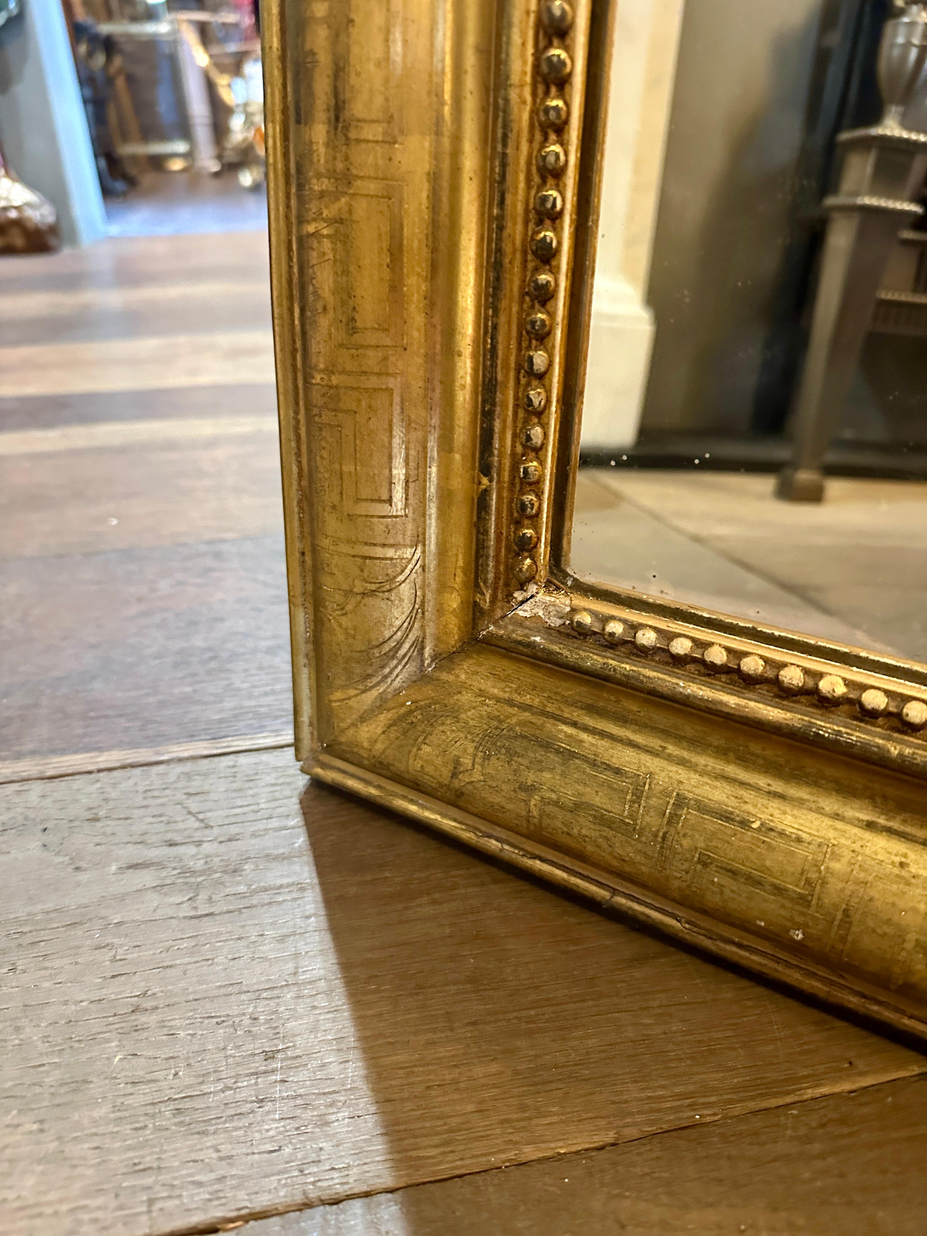 Antiker französischer Louis Philippe Dome-Spiegel mit vergoldetem Deckel im Zustand „Gut“ im Angebot in London, GB