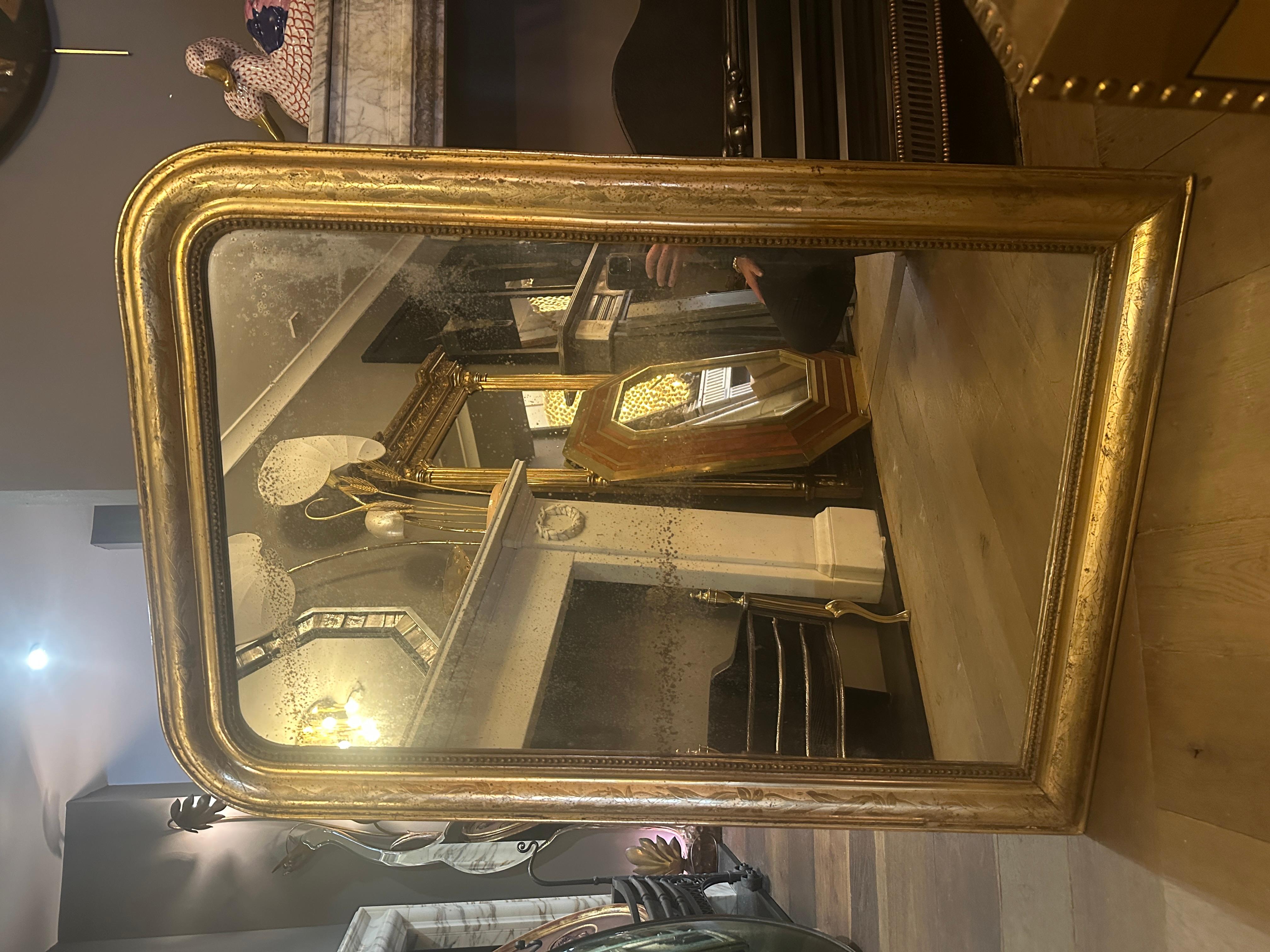 Antique French Louis Philippe Domed Topped Gold Gilt Mirror (Miroir à dôme en or et doré) en vente 5