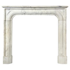 An Antique French Louis XIV Arabescato Marble Fireplace Mantel