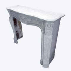 An Antique French Louis XV Marble Fireplace Mantel