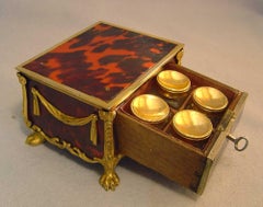 Antique French Louis XV Ormolu Mounted Tortoiseshell Patch or Rouge Box