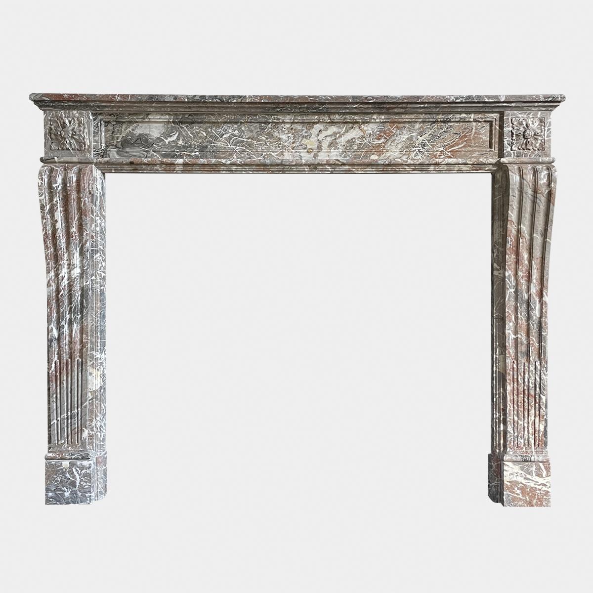 Antique French Marble Louis XVI Style Fireplace Mantel For Sale 1