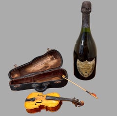 An Antique French Miniature Model of a Cello Complete with Original Case and Bow
