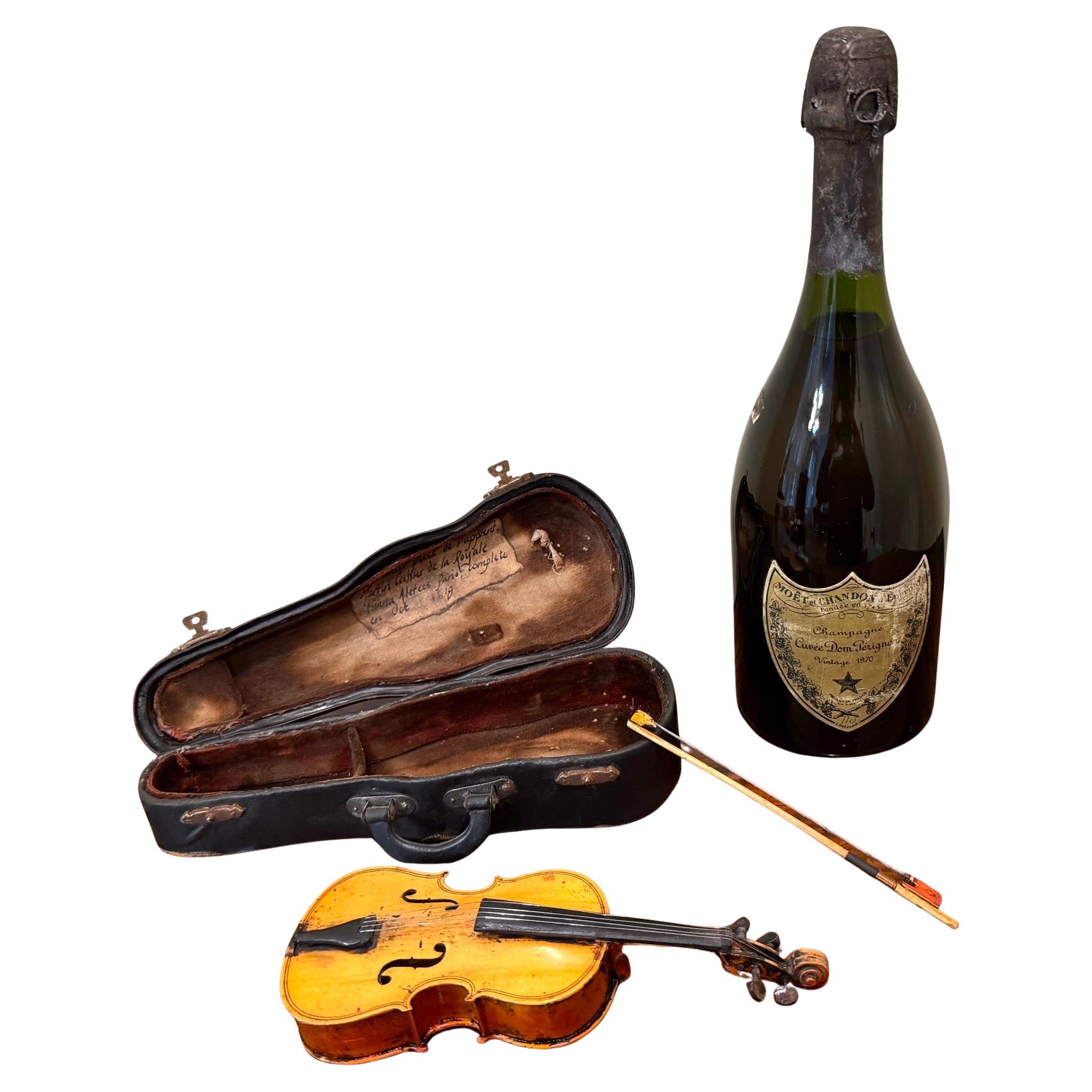 Antique French Miniaturmodell eines Cellos, komplett mit Originaletui und -bogen im Angebot