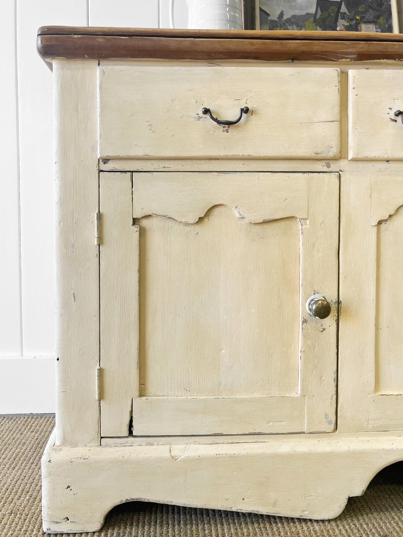 19th Century An Antique French Painted Sideboard For Sale