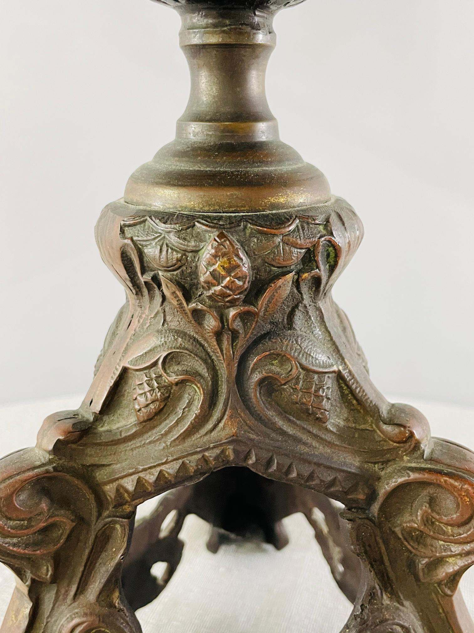 Antique French Patinated Bronze Cherub Vase or Urn For Sale 7