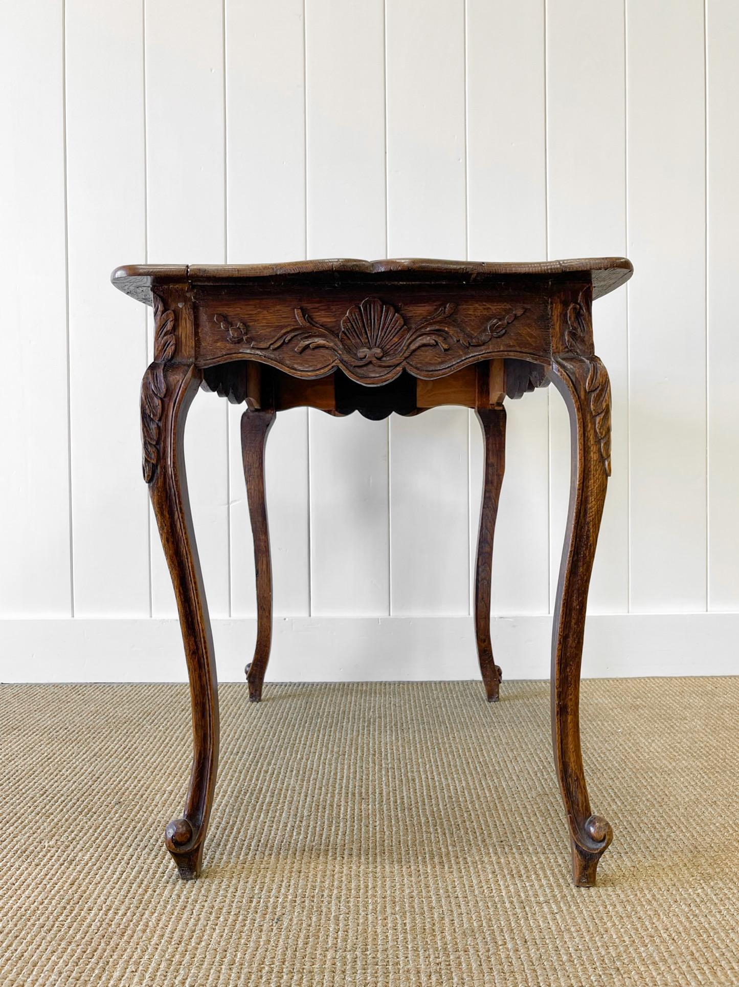 An Antique French Provincial Louis XV Oak Side Table For Sale 5