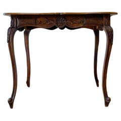 An Antique French Provincial Louis XV Oak Side Table