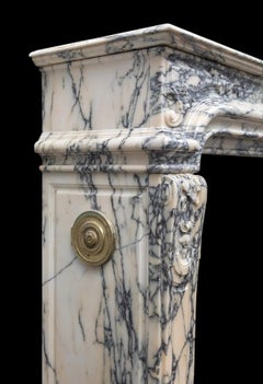 An antique French Régence style, Paonazzo marble mantelpiece / fireplace