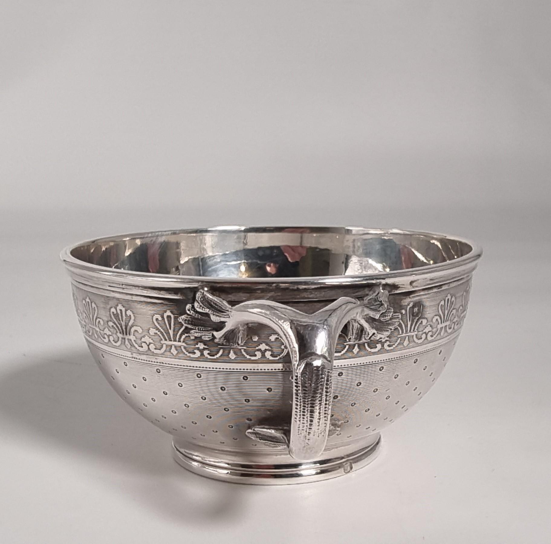 An antique French silver tea or coffee cup and saucer circa 1860 For Sale 3