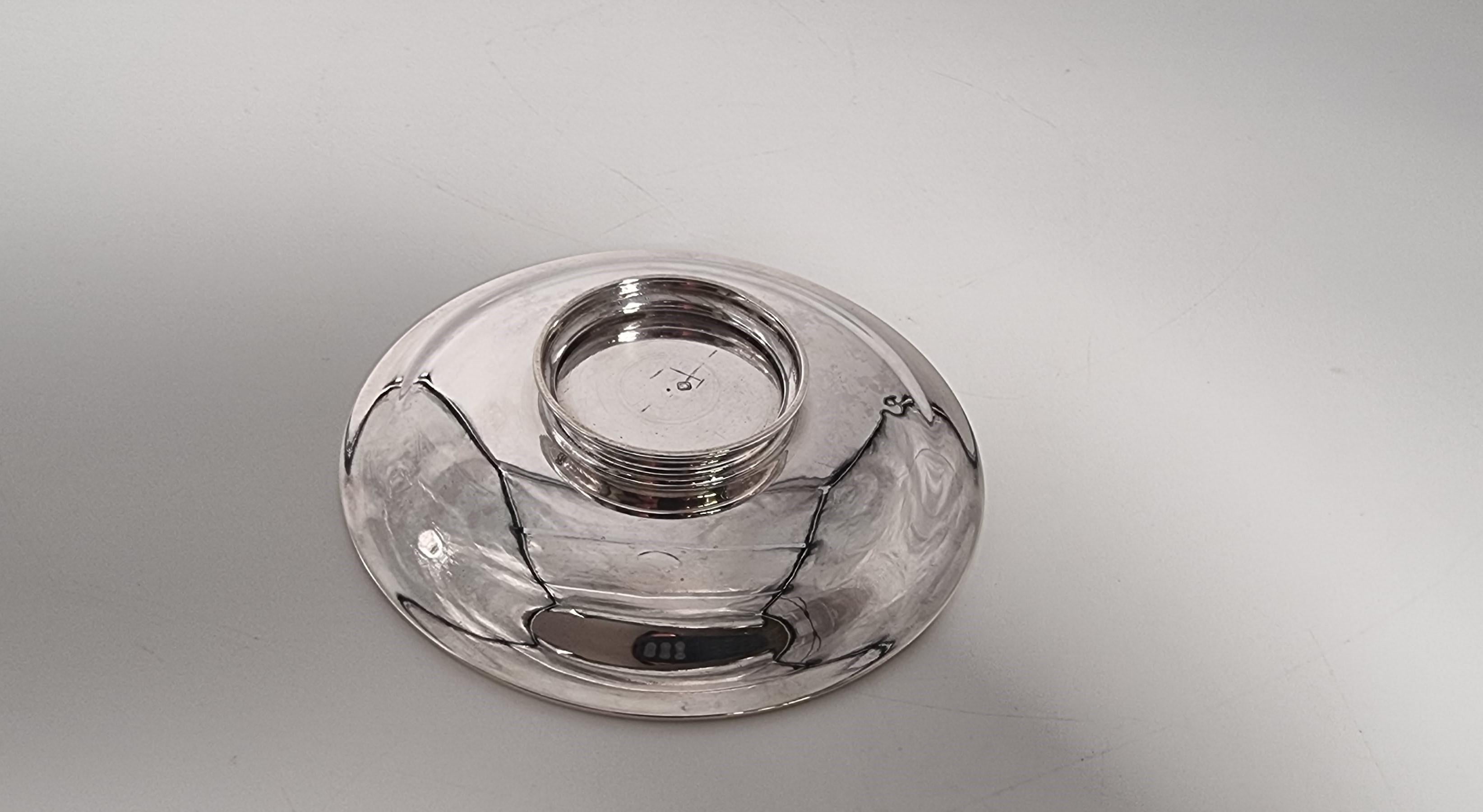 19th Century An antique French silver tea or coffee cup and saucer circa 1860 For Sale