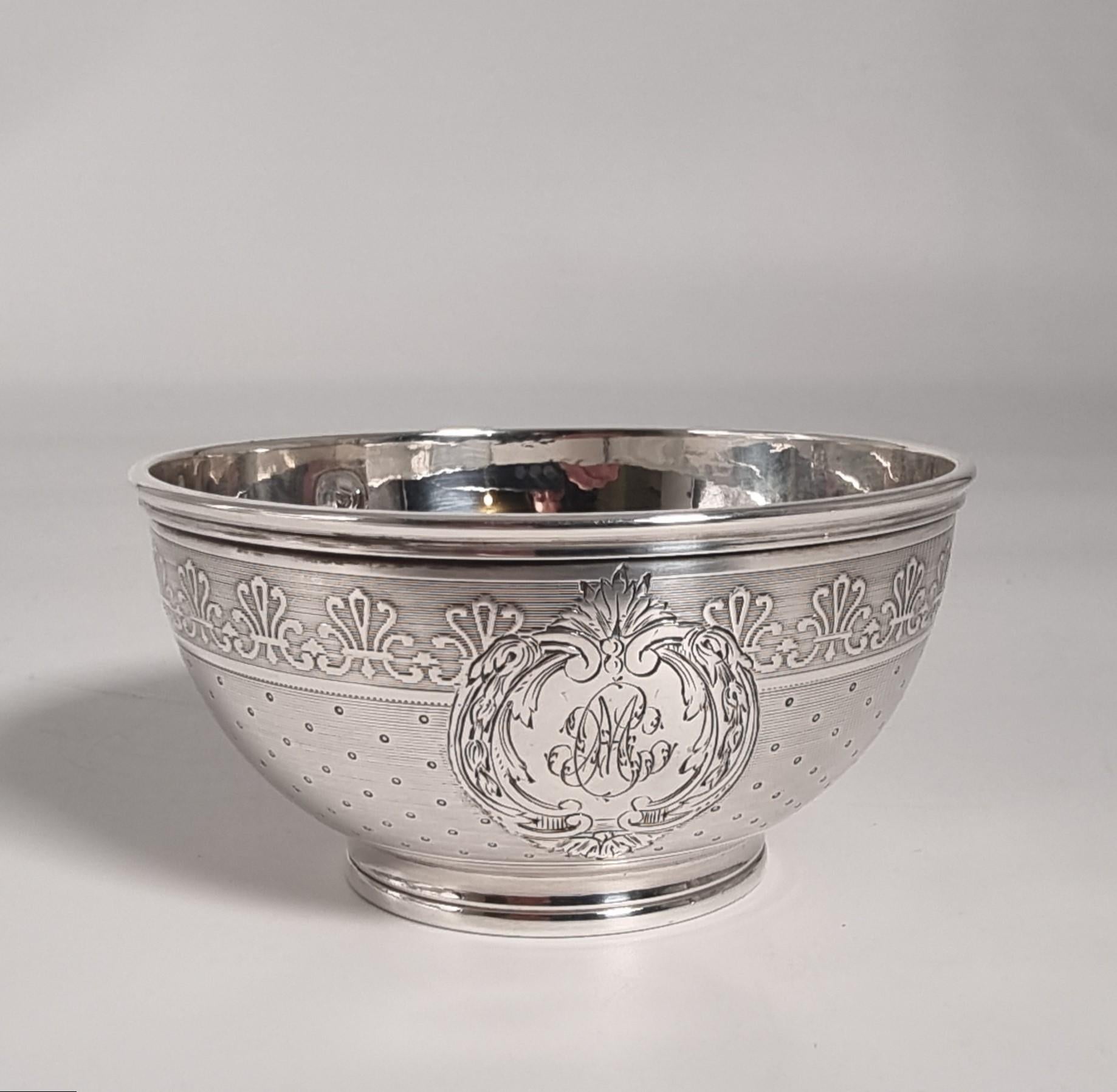 An antique French silver tea or coffee cup and saucer circa 1860 For Sale 1