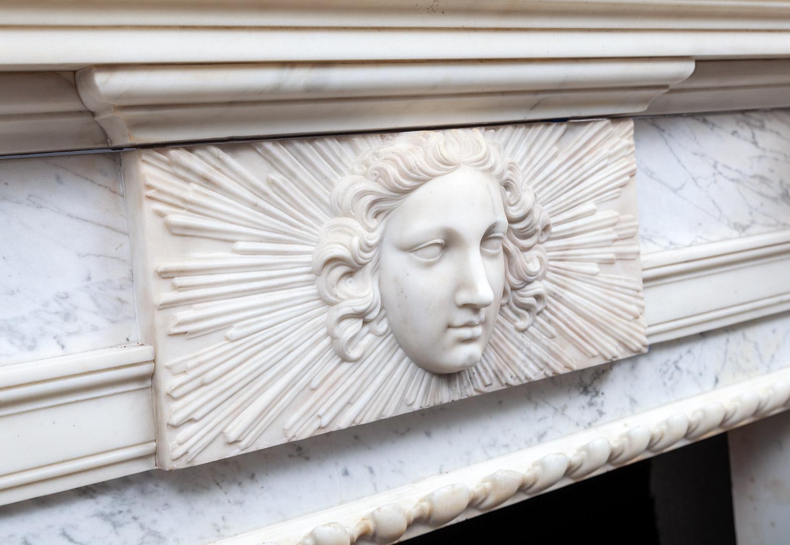 Palladian Antique George II Period Marble Mantelpiece in the Manner of William Kent For Sale