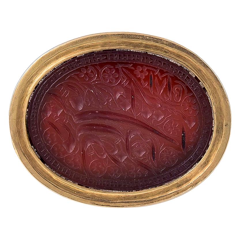 Women's or Men's Antique Georgian 18 Karat Gold and Carnelian Intaglio Fob Seal For Sale