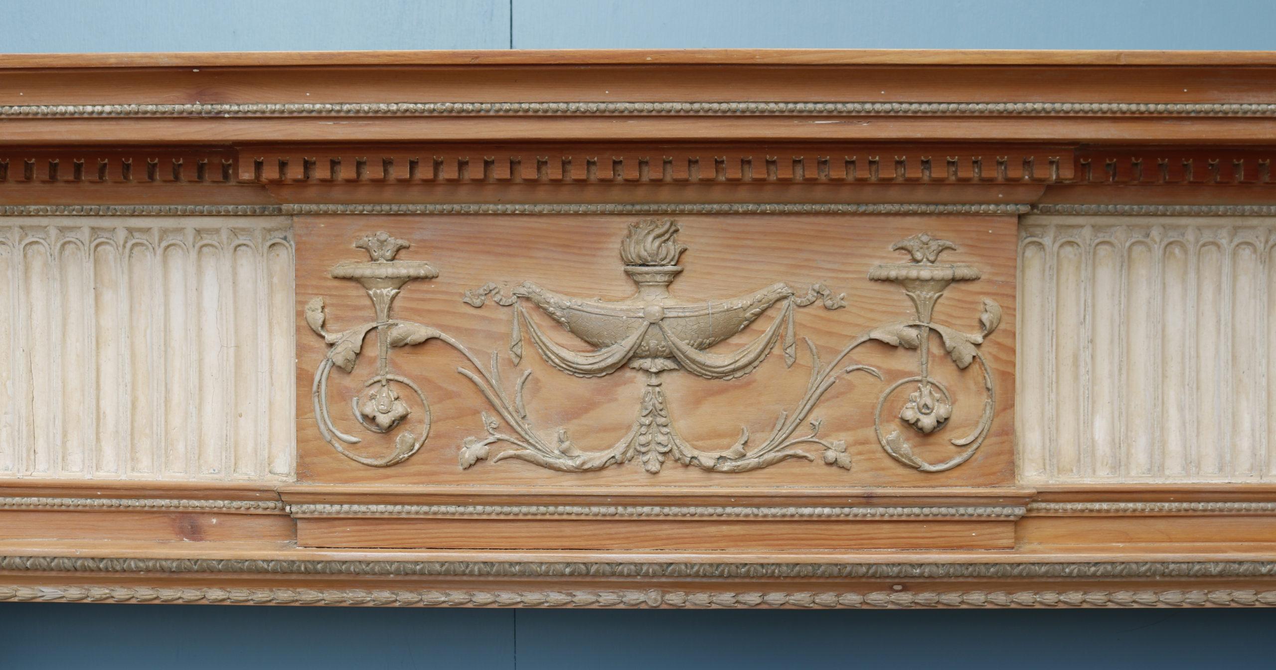 An Antique Georgian Neoclassical Style Fire Mantel In Fair Condition For Sale In Wormelow, Herefordshire