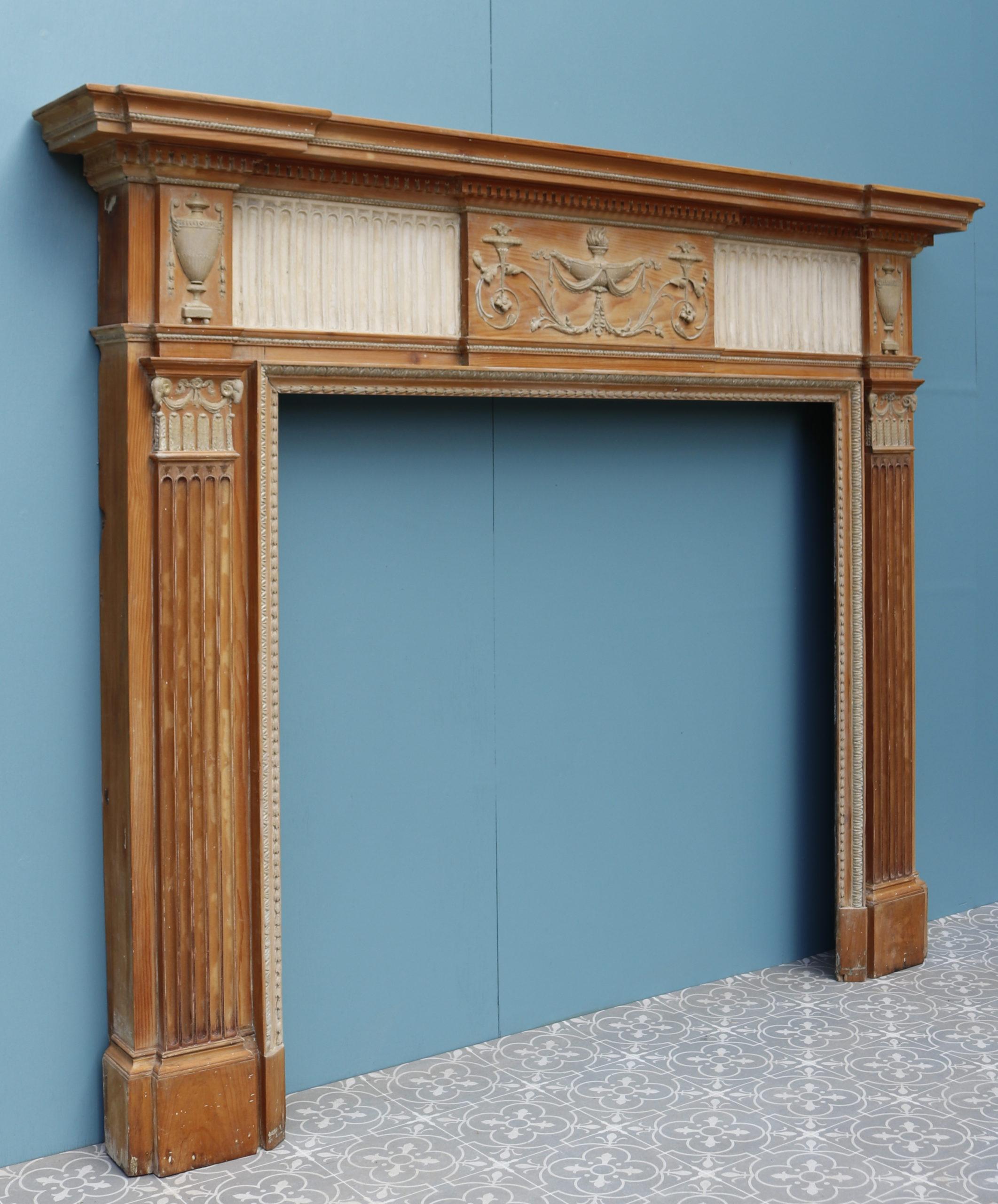 19th Century An Antique Georgian Neoclassical Style Fire Mantel For Sale