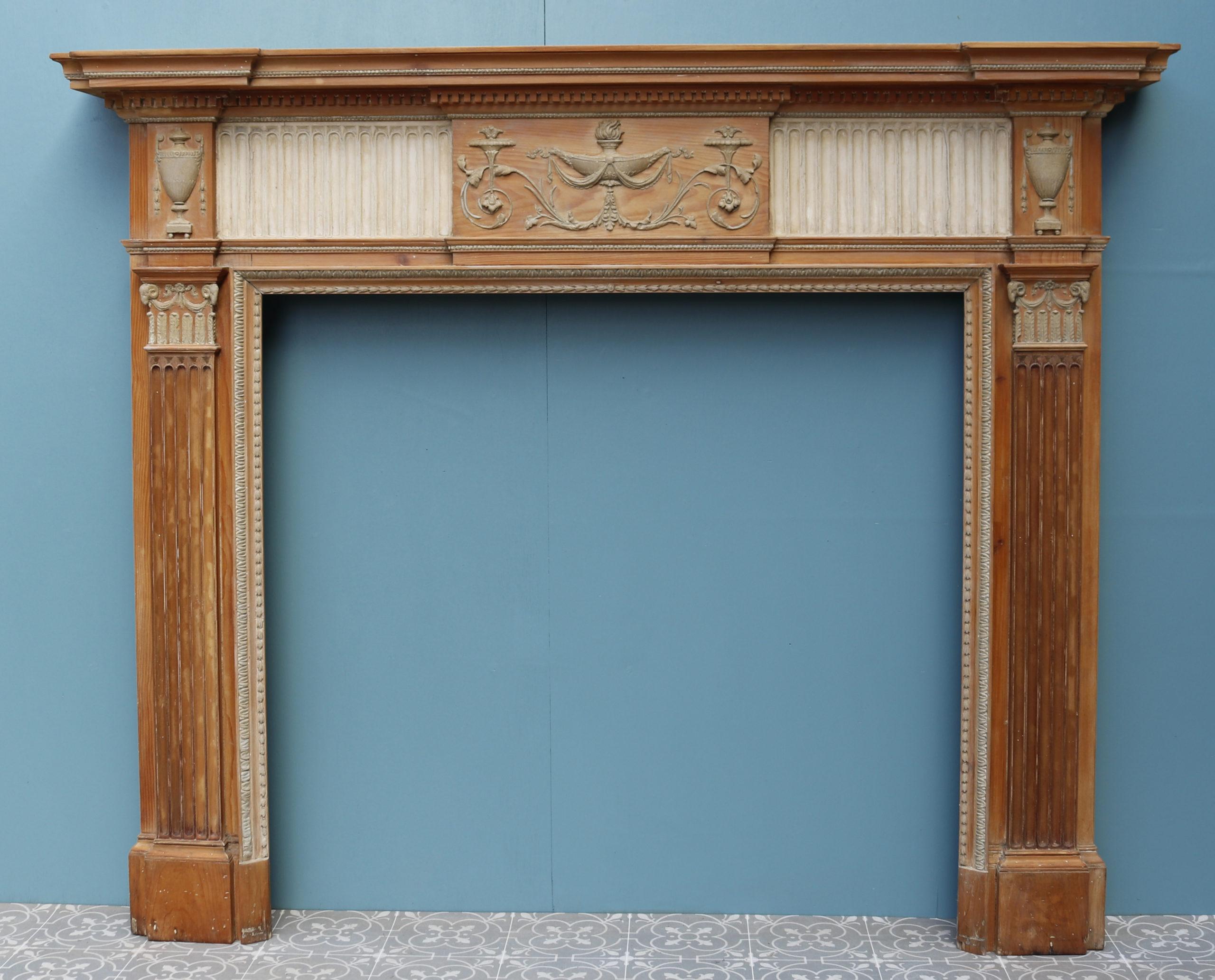 An Antique Georgian Neoclassical Style Fire Mantel For Sale 1