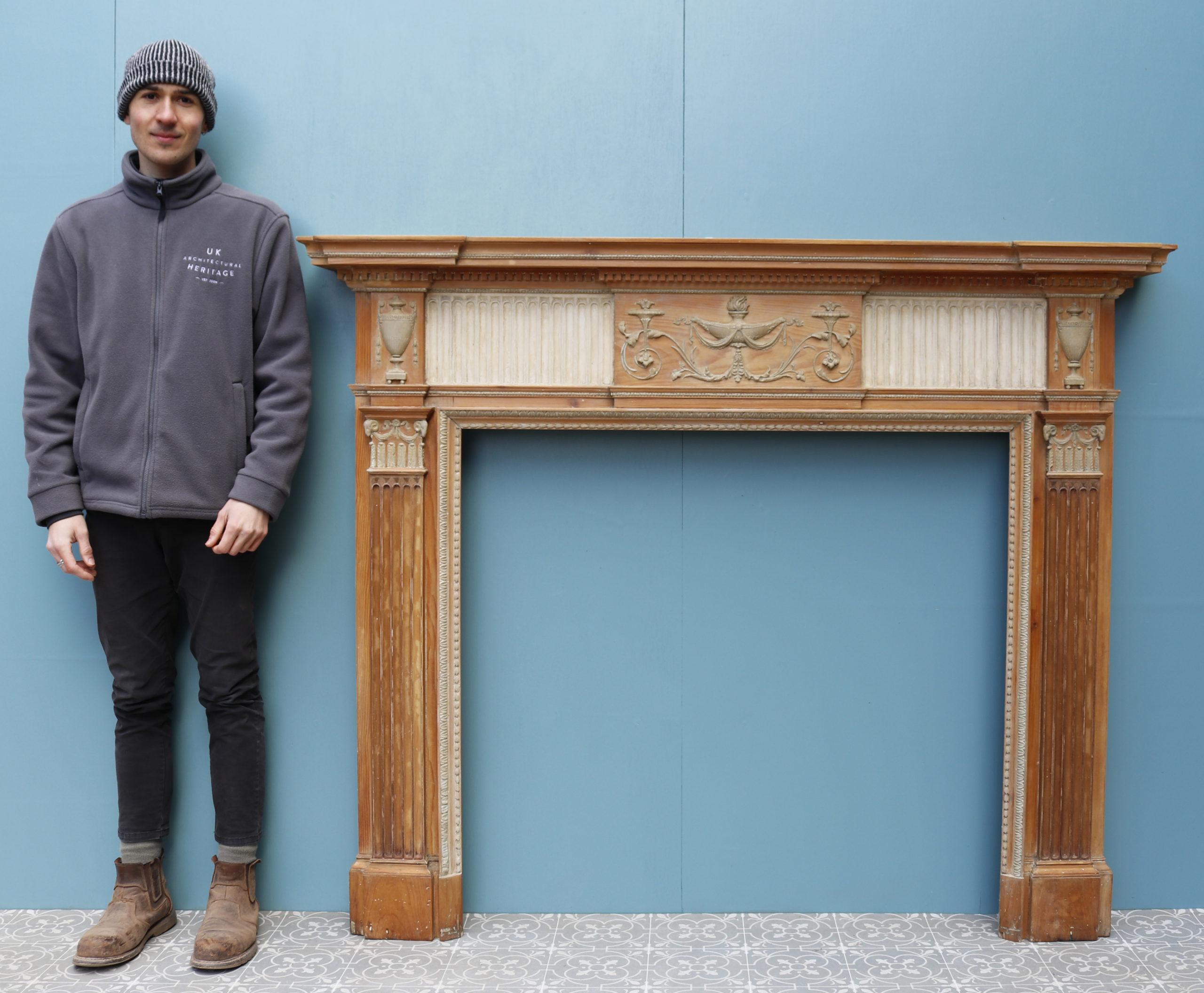 An Antique Georgian Neoclassical Style Fire Mantel For Sale 2