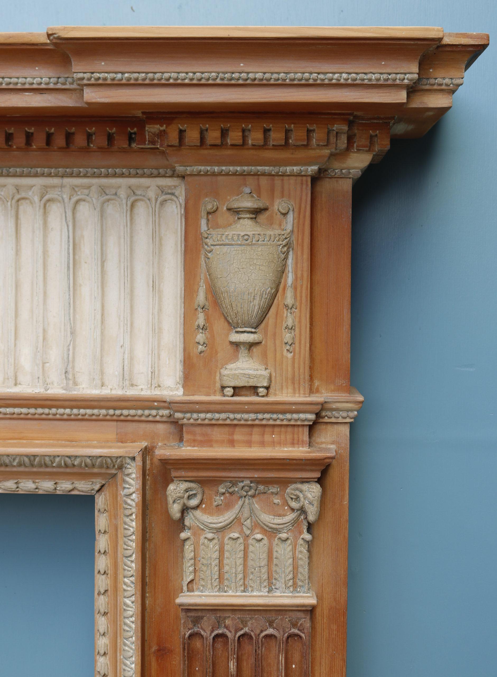 Hand-Crafted An Antique Georgian Neoclassical Style Fire Mantel For Sale