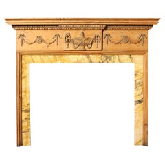 Antique Georgian Style Carved Pine Fireplace Surround