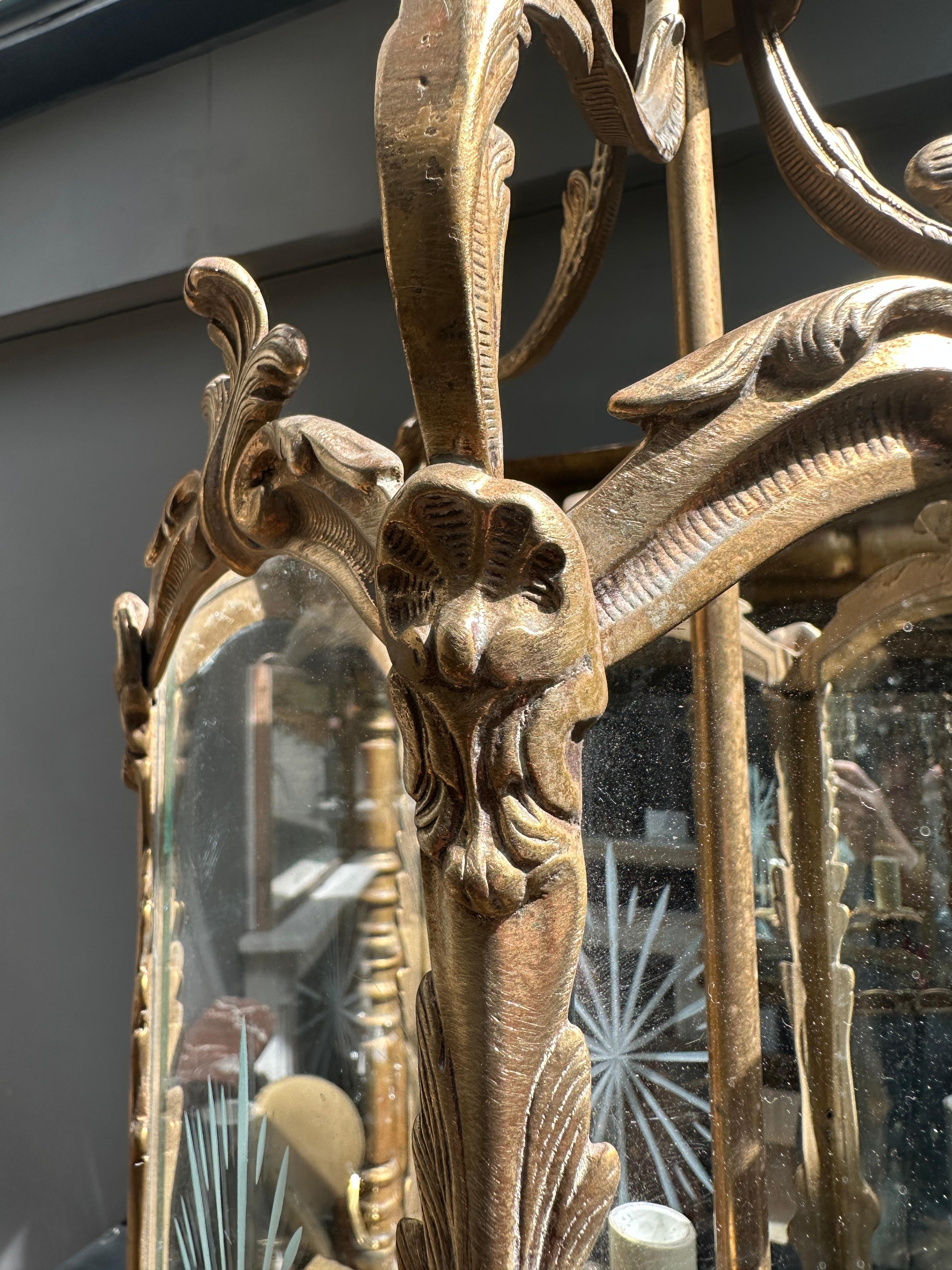 Ancien bronze doré français  Lanterne Rococo en vente 8