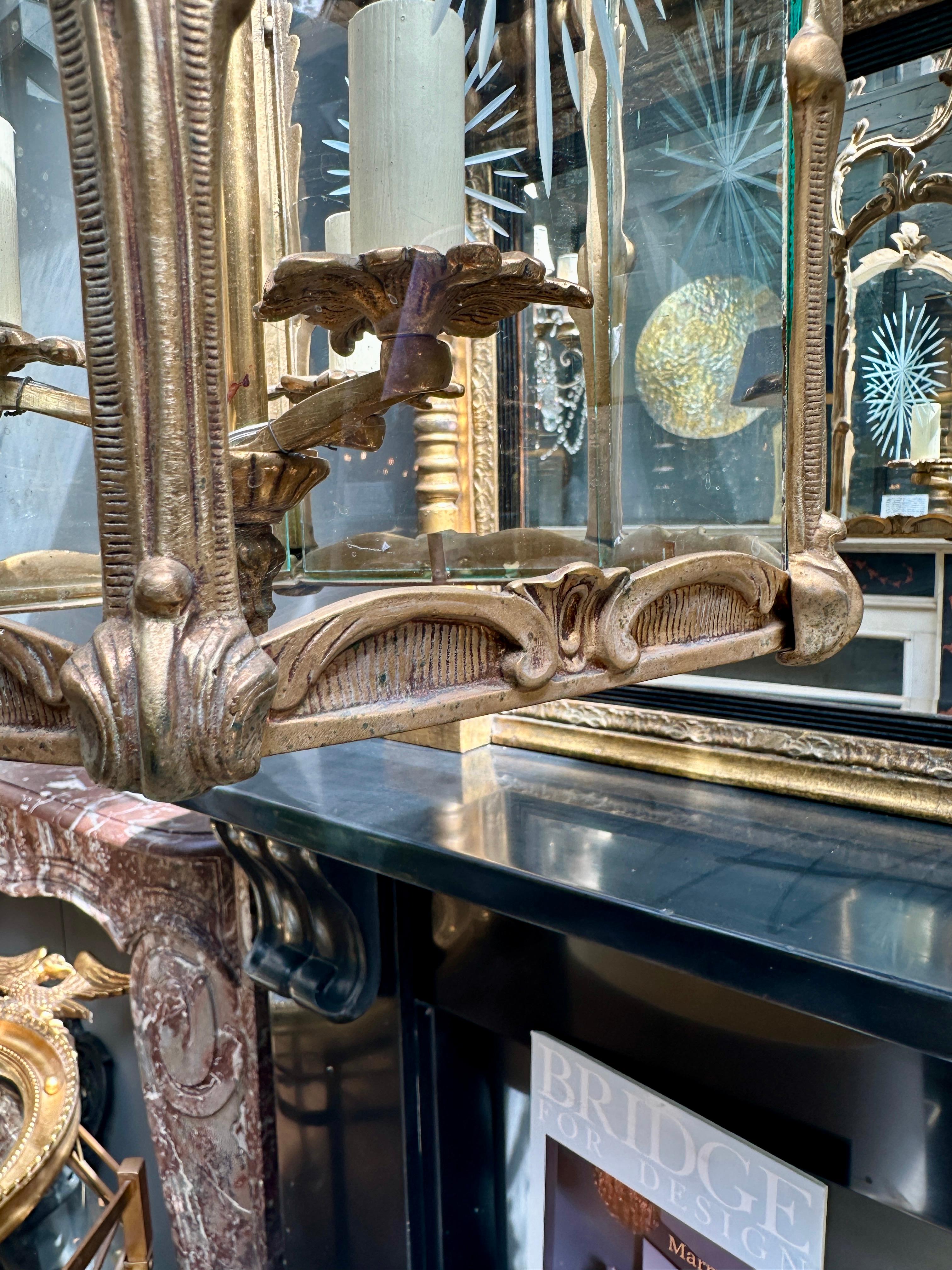 XIXe siècle Ancien bronze doré français  Lanterne Rococo en vente