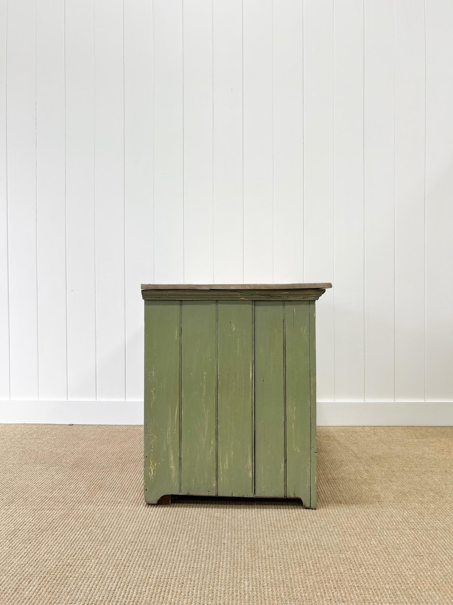 An Antique Green Painted Pine Cupboard c1900 For Sale 7