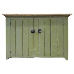 An Antique Green Painted Pine Cupboard c1900