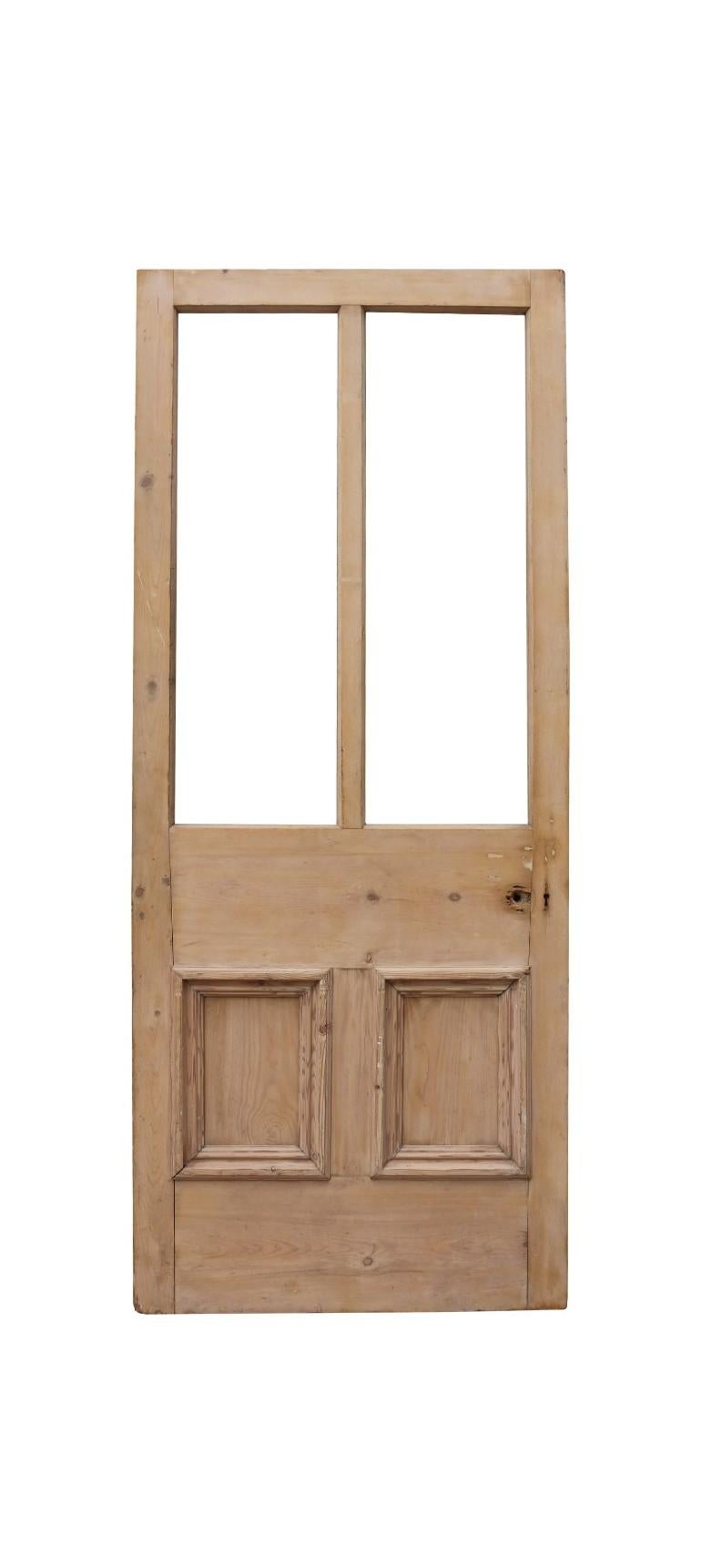 A reclaimed pine exterior door.