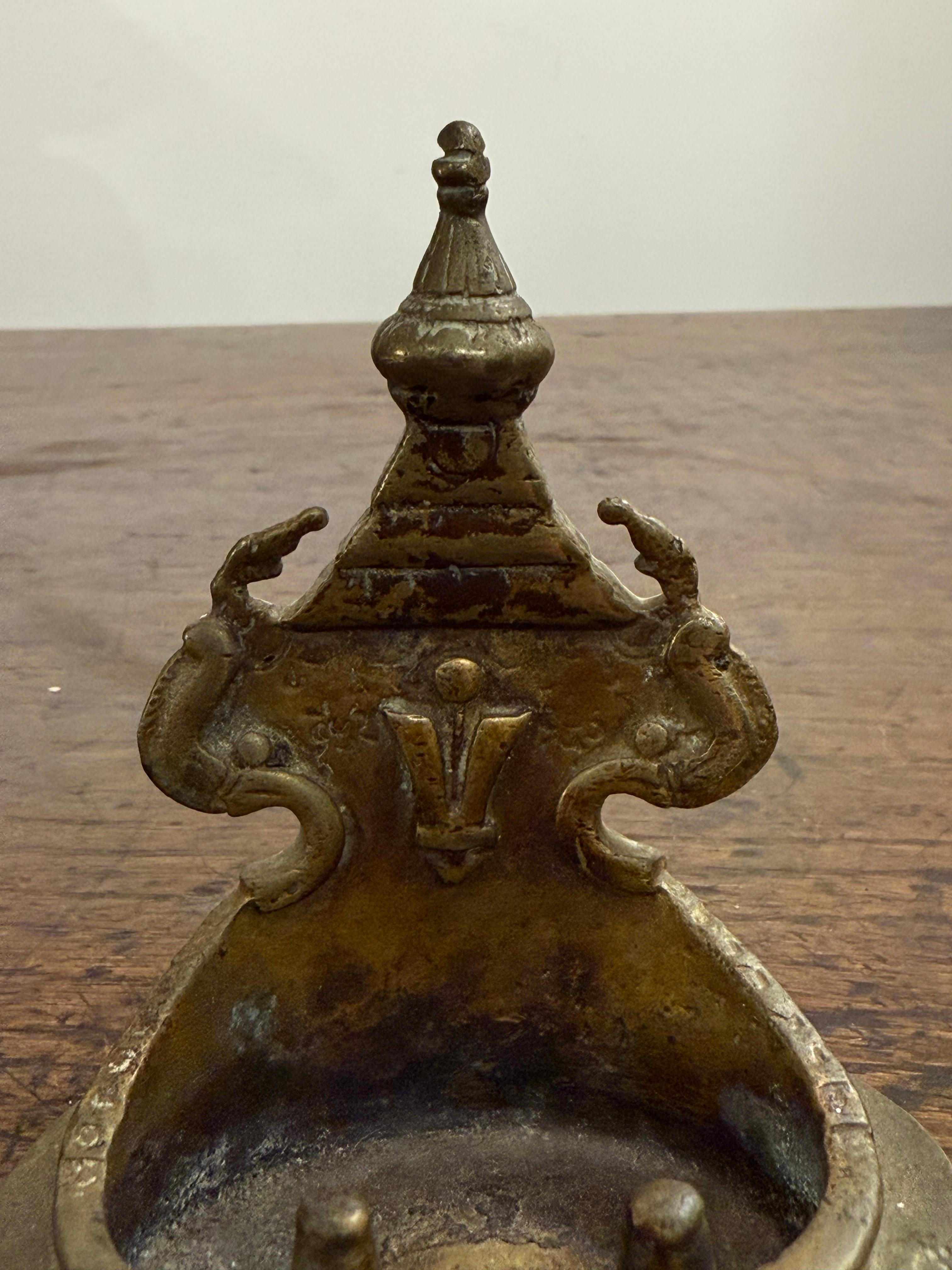 Antica lampada Shiva indiana in bronzo, XIX secolo in vendita 5