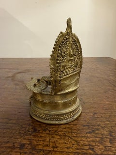 An Antique Indian Hindu Bronze Oil Lamp, 19th Century