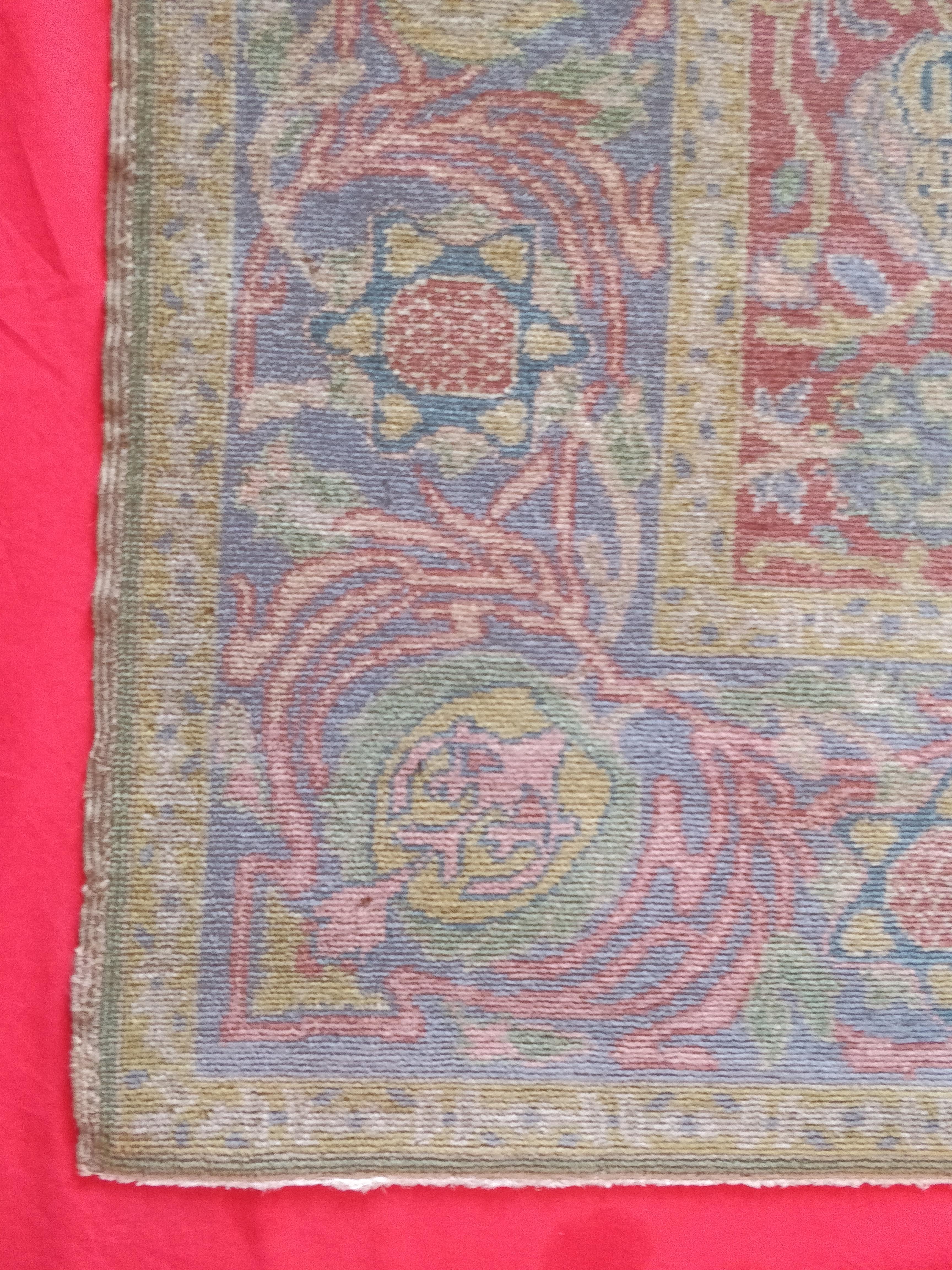 Hand-Knotted Antique Israel Bezalel Carpet with Judaica Symbols For Sale