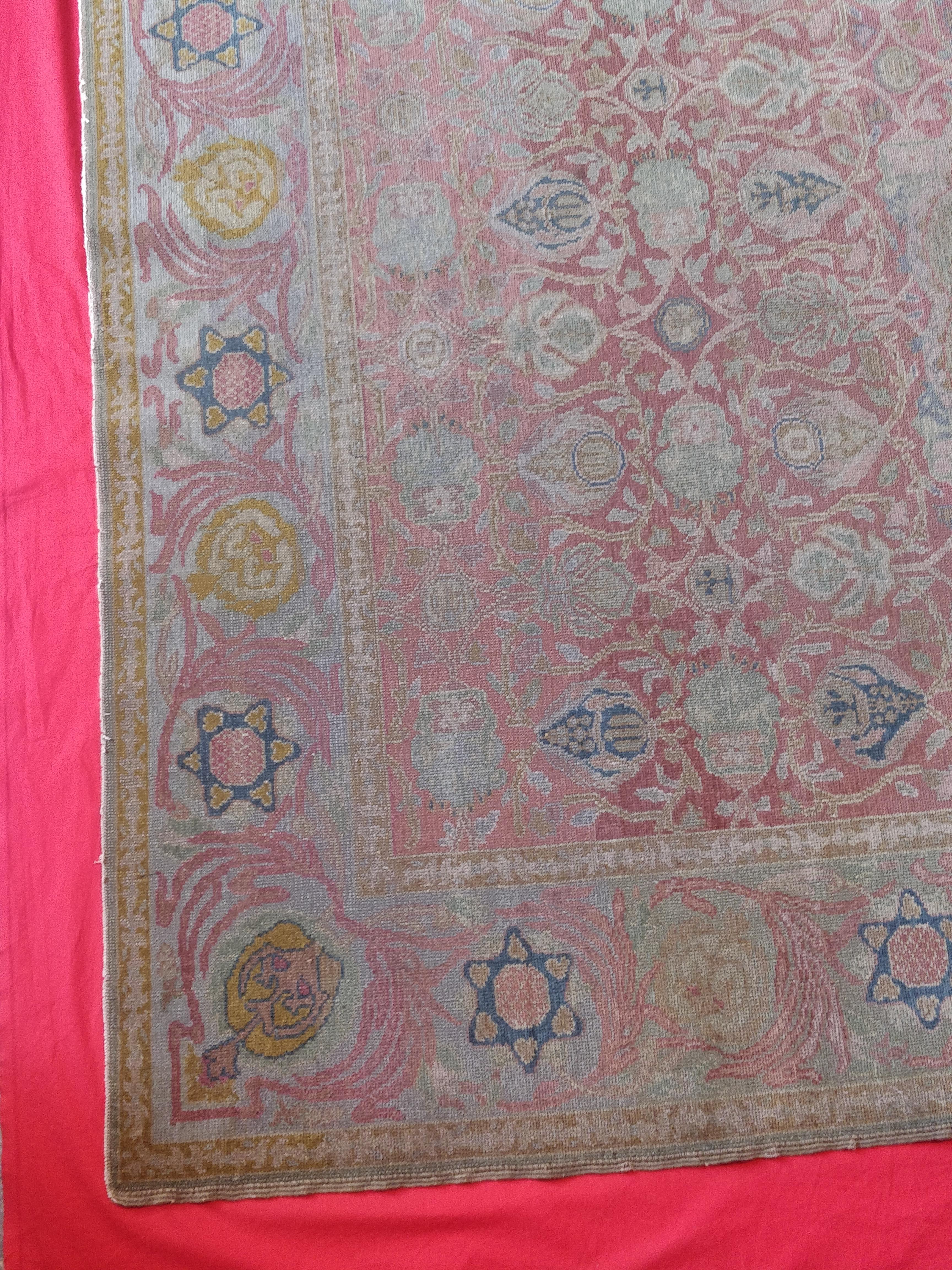 20th Century Antique Israel Bezalel Carpet with Judaica Symbols For Sale