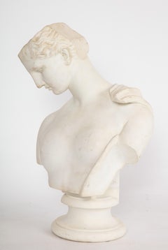 Antique Italian Neoclassical Marble Bust of Psyche, by Giuseppe Carnevale