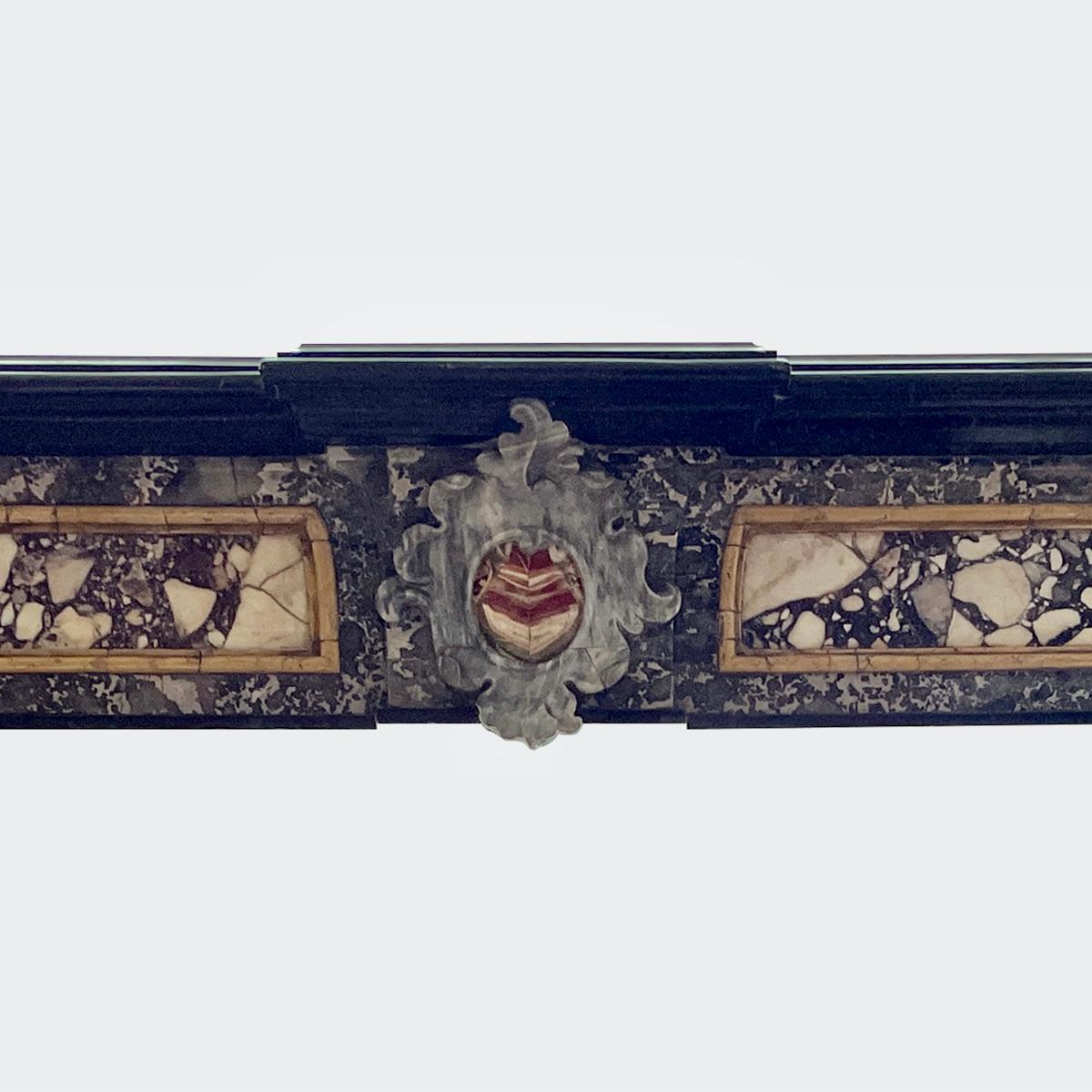 Mid-19th Century Antique Italian Renaissance Style Specimen Marble Fireplace Mantel