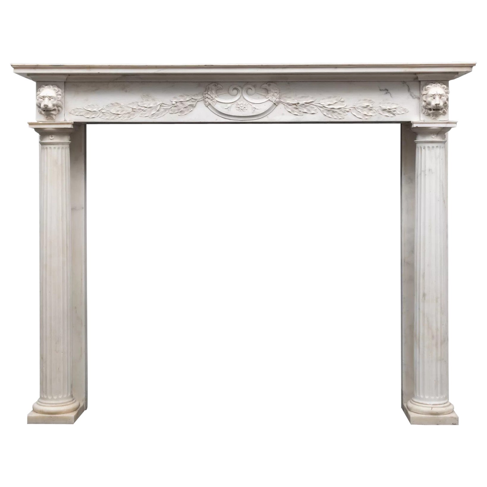 An antique Italian Statuary marble mantlepiece (over 200 years old)