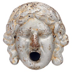 An Antique Italian woman face from a garden fountain, Italy end of 19th century.