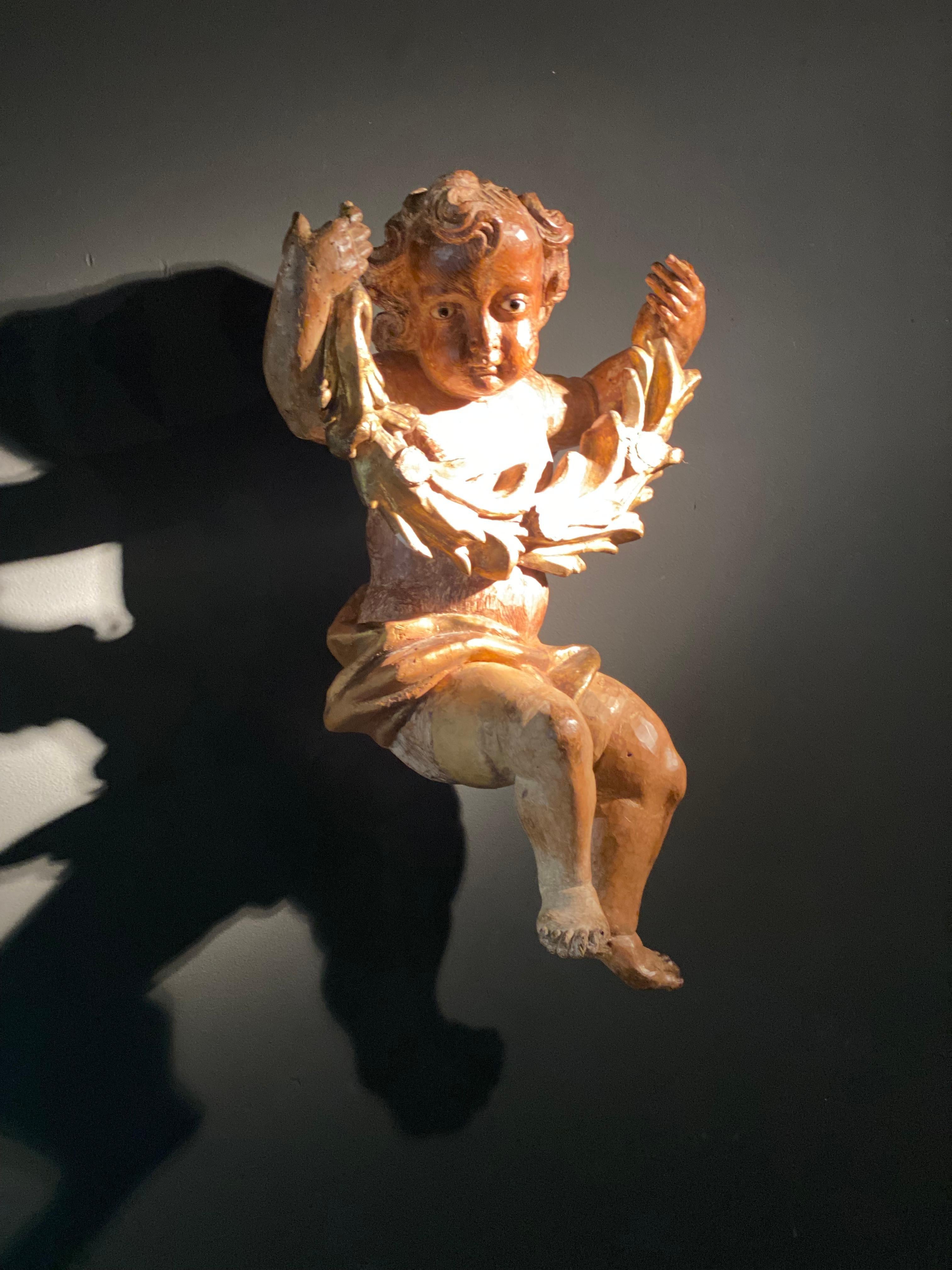 Ancien Putto italien en bois en vente 5