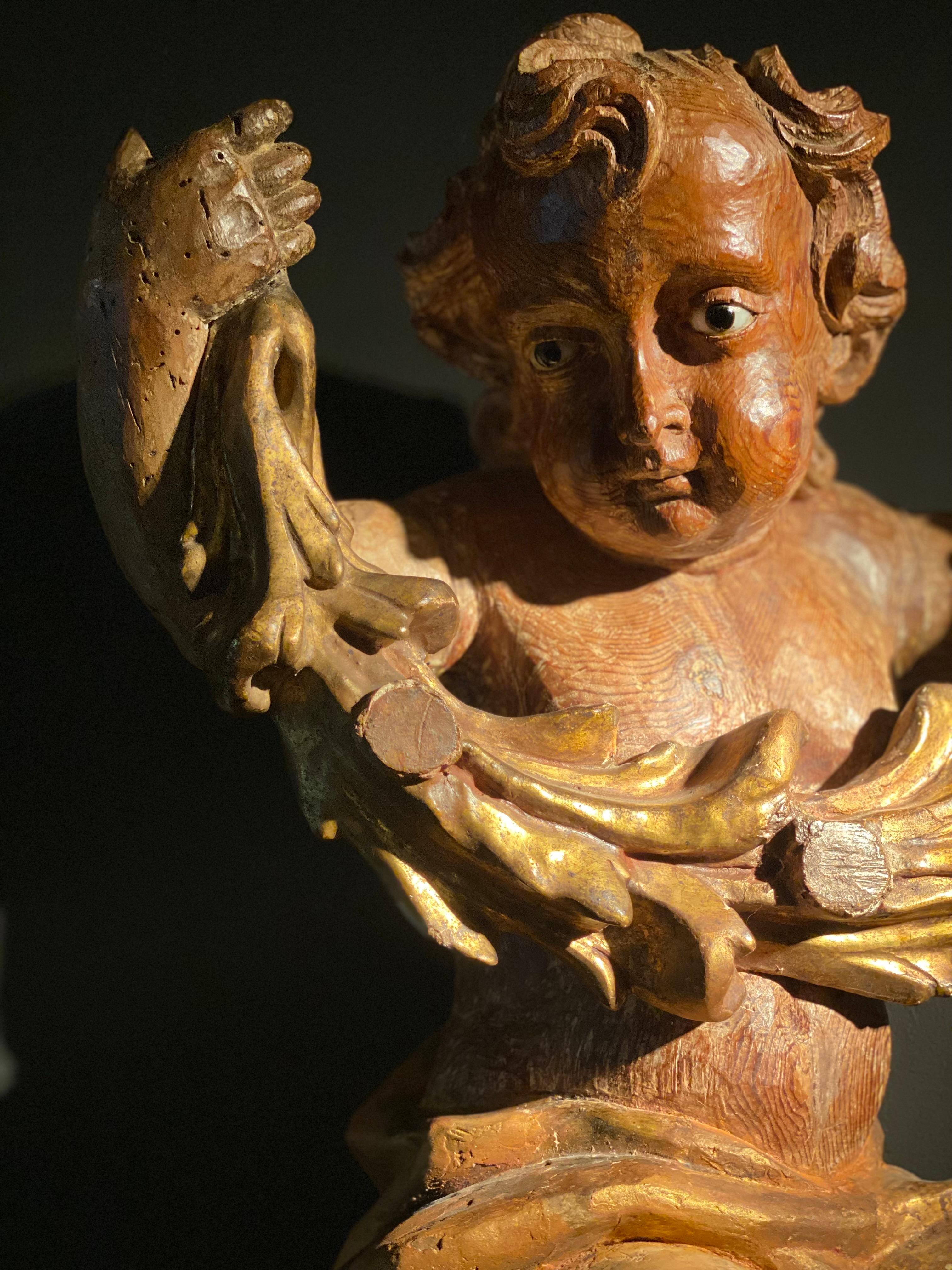 Ancien Putto italien en bois en vente 1