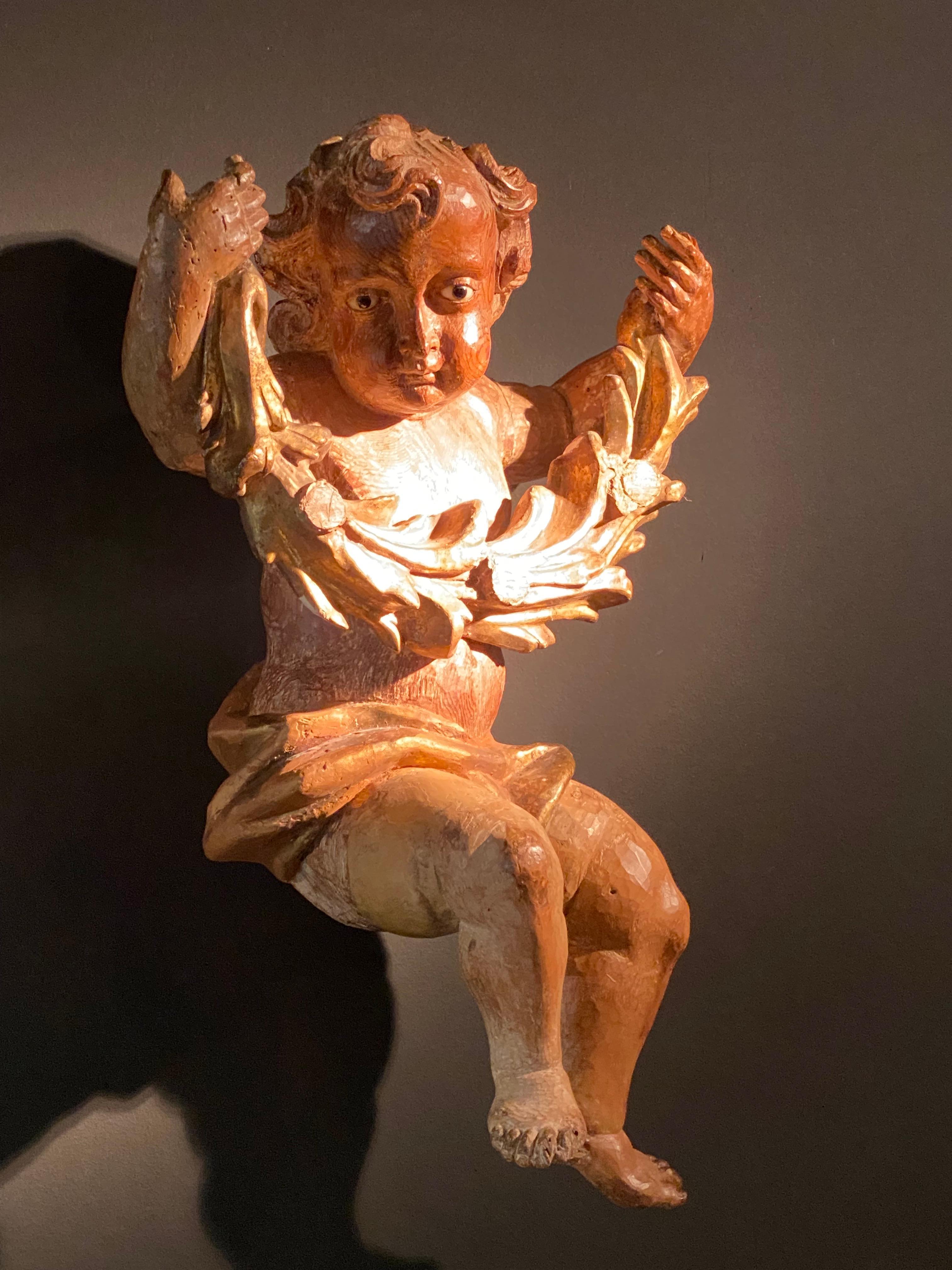Ancien Putto italien en bois en vente 3