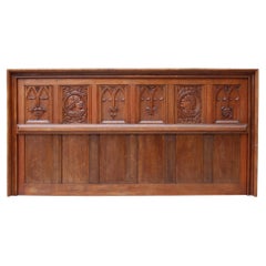 Antique Jacobean Revival Carved Oak Panel