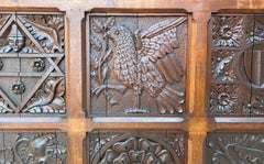 Antique Jacobean Style Carved Oak Panel