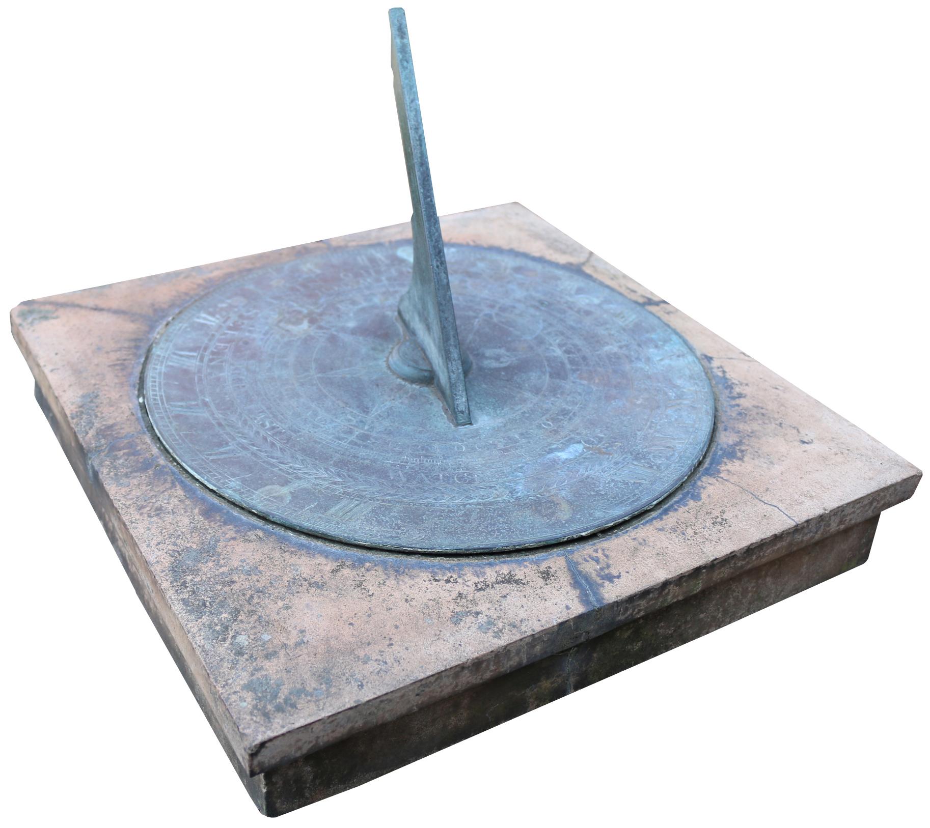 Regency Antique John Pulham & Son Garden Sundial For Sale