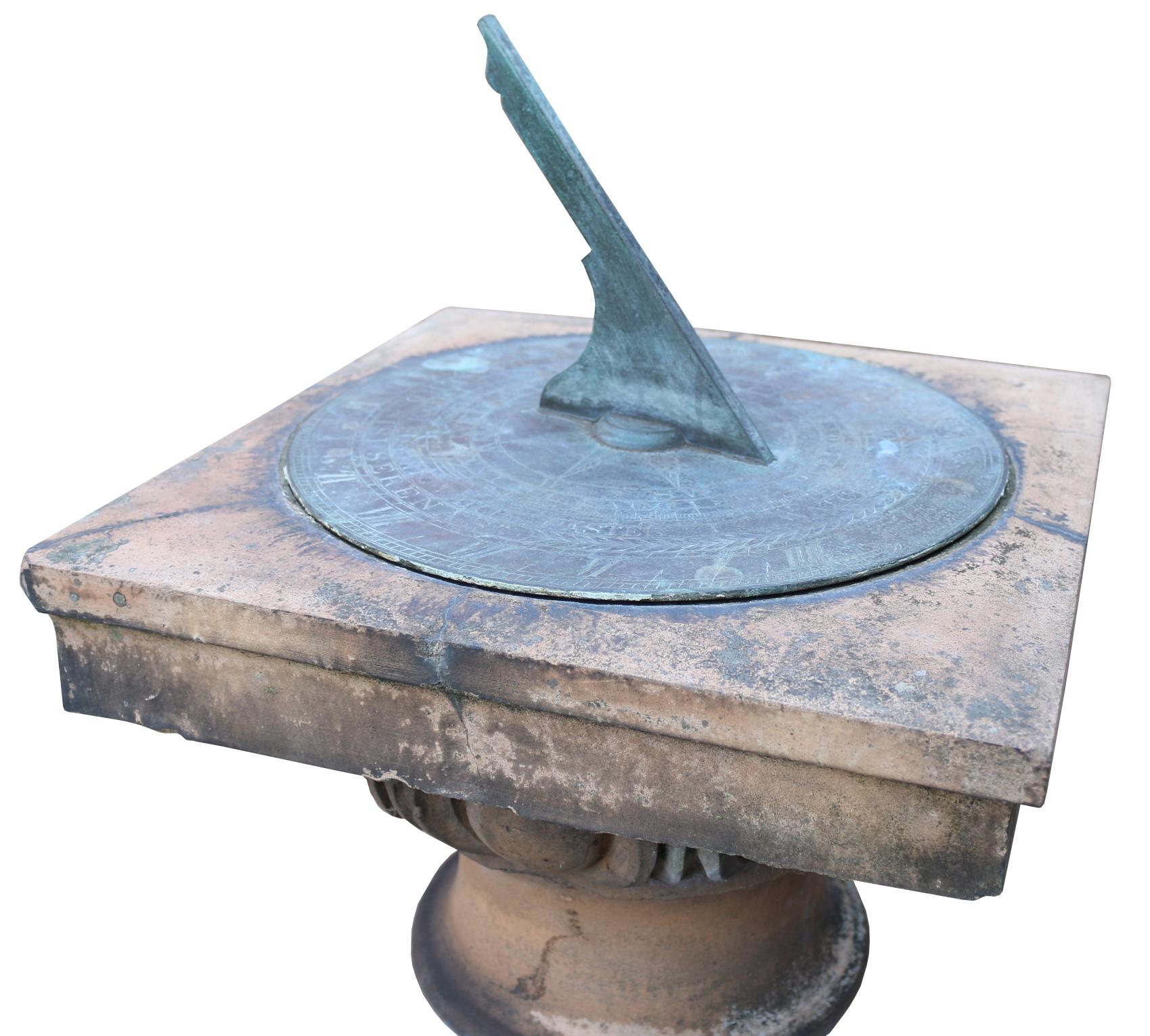 English Antique John Pulham & Son Garden Sundial For Sale